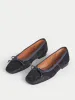 Chiswick Calf Hair Ballerina | Navy sold by Jigsaw