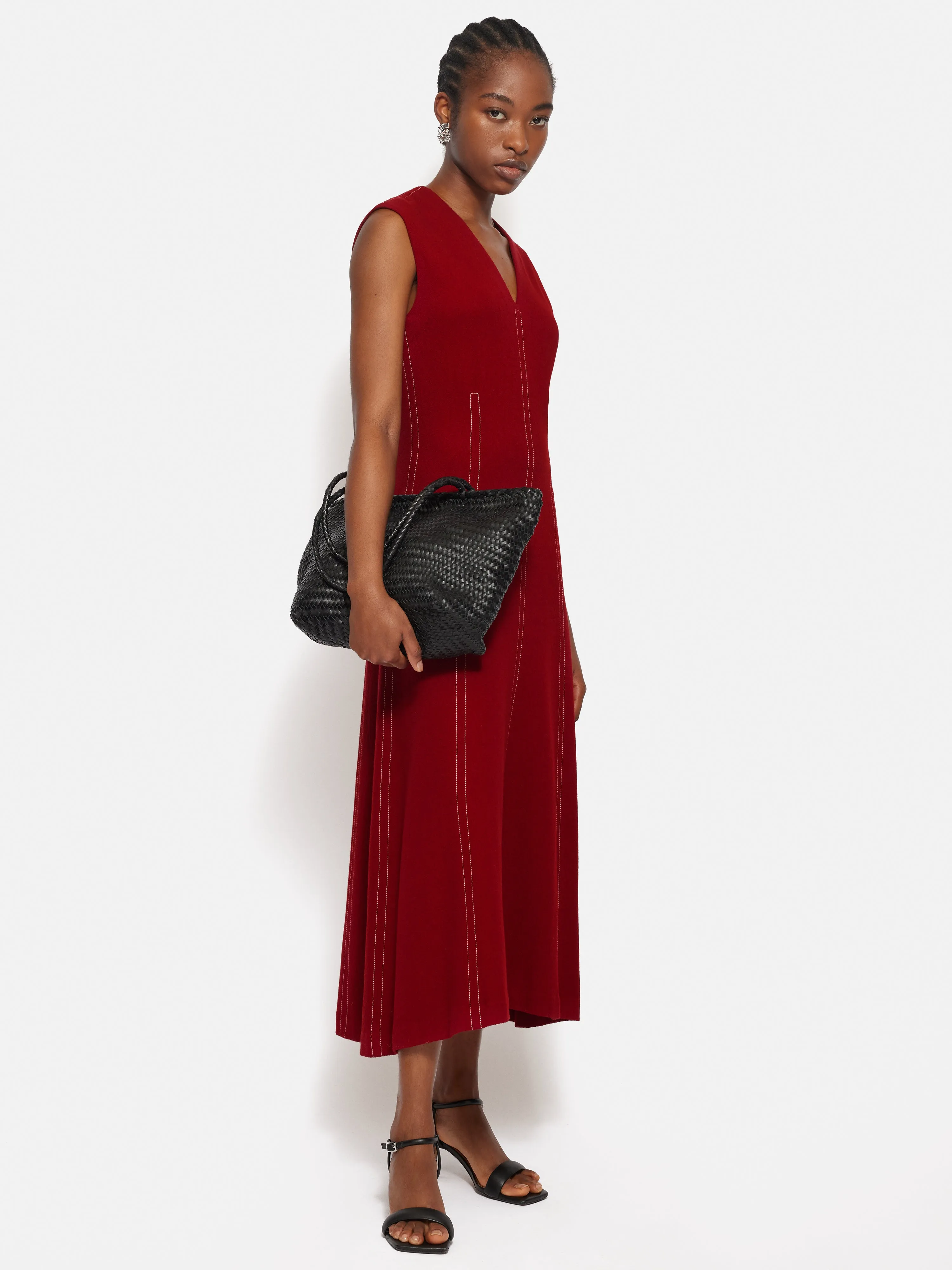 Sleeveless Stitched Dress | Red sold by Jigsaw product image thumbnail 5