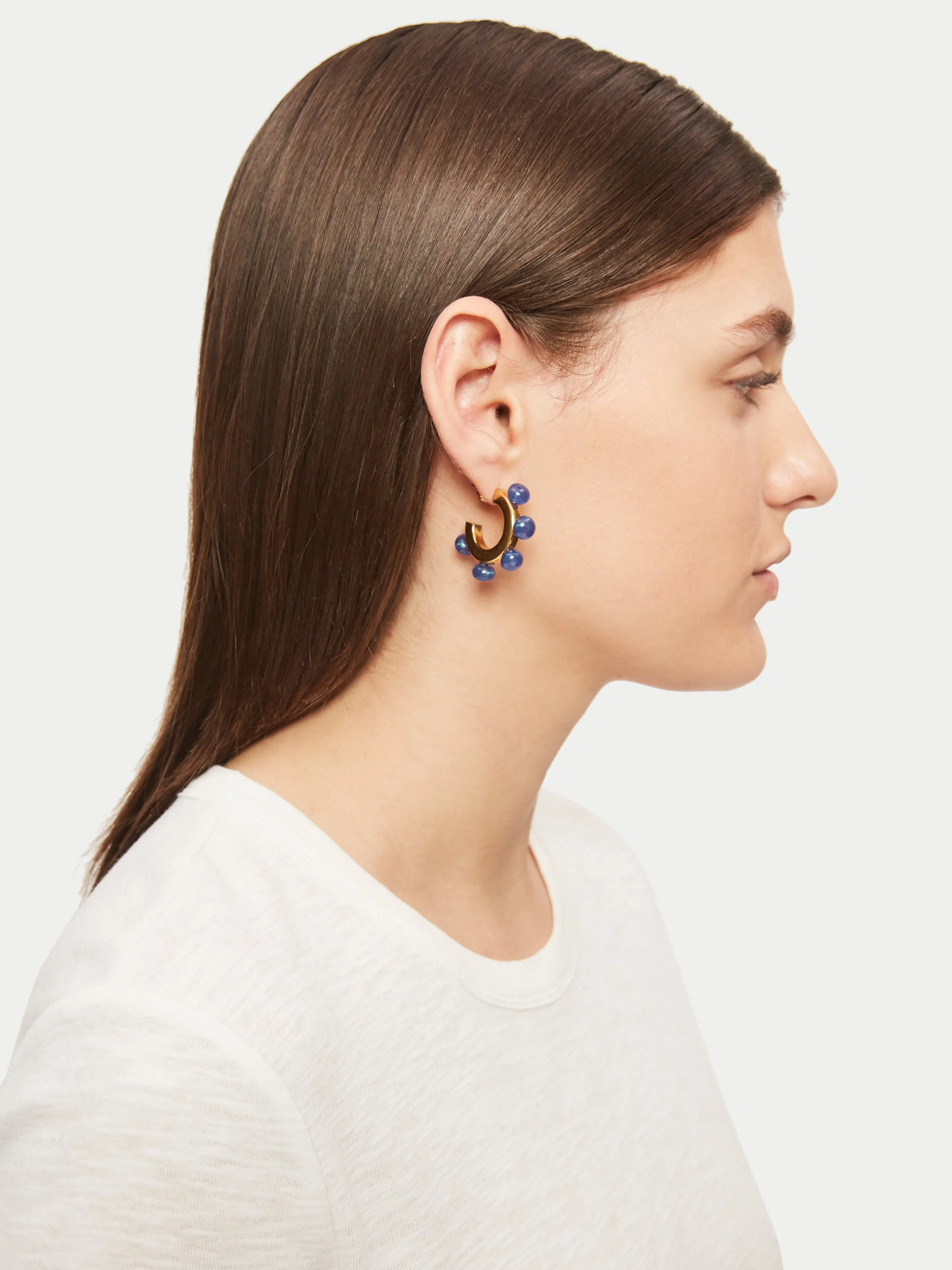 Ball Hoop Earring | Blue sold by Jigsaw product image thumbnail 3