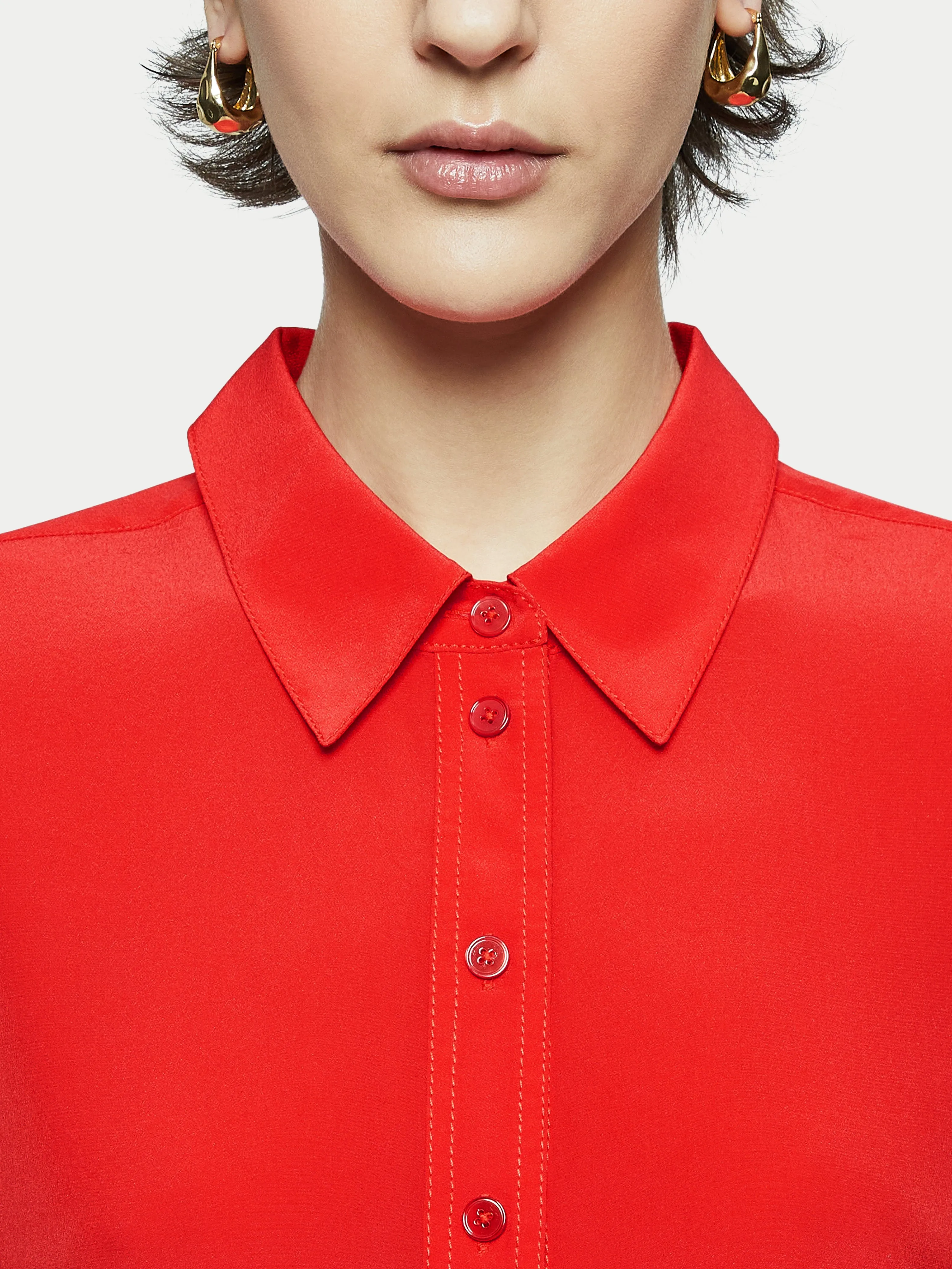 Silk Stitched Shirt | Red sold by Jigsaw product image thumbnail 2
