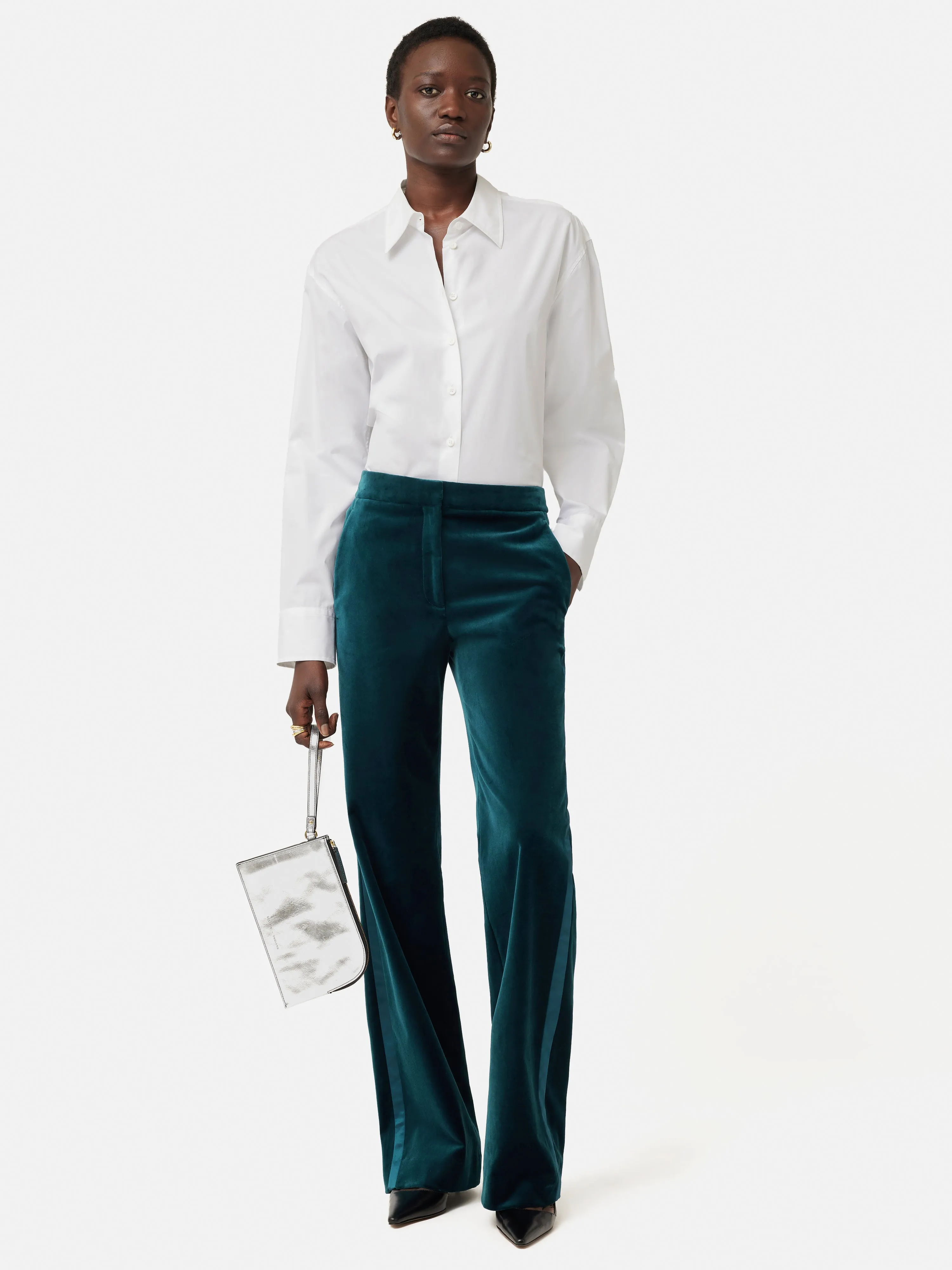 Velvet Mason Trouser | Teal sold by Jigsaw product image thumbnail 3