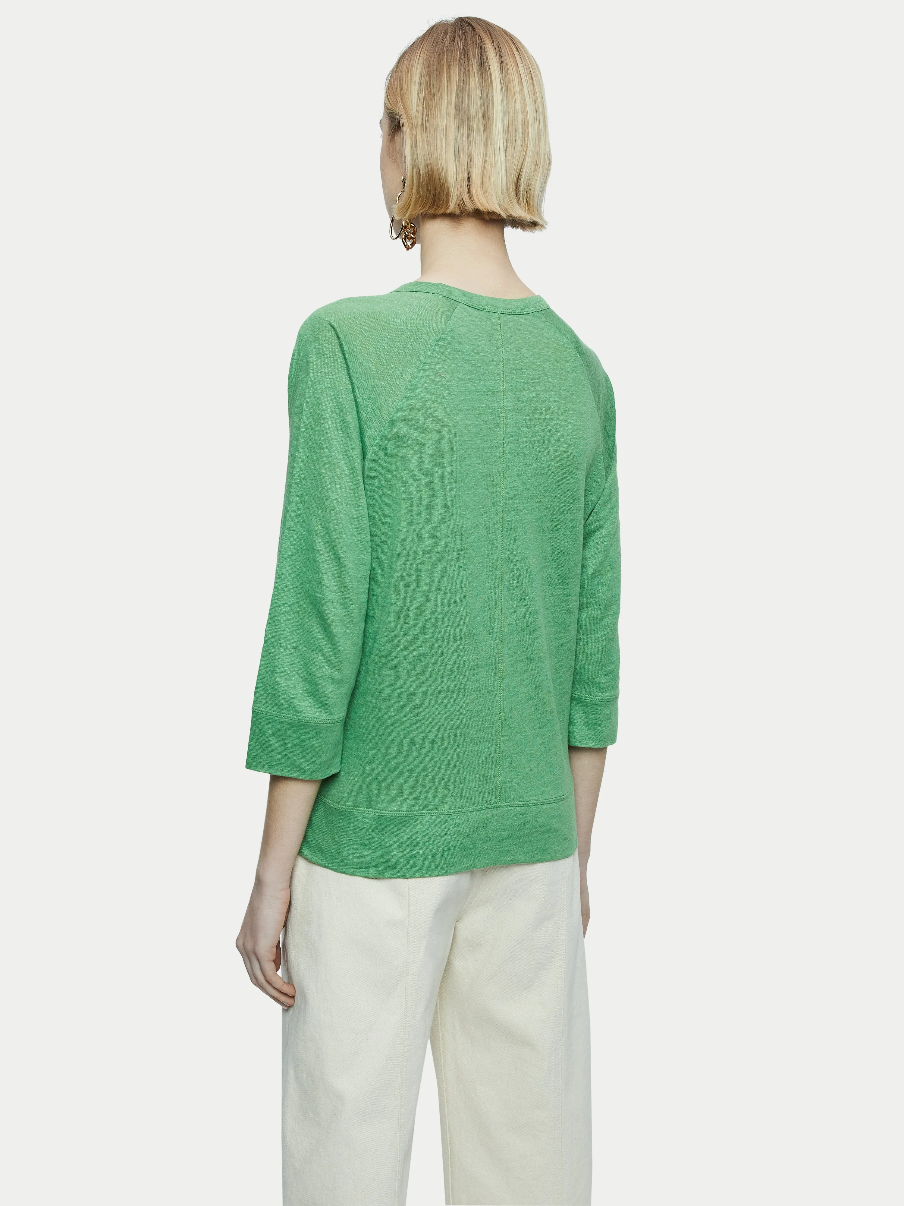 Linen Raglan Top | Green sold by Jigsaw product image thumbnail 5