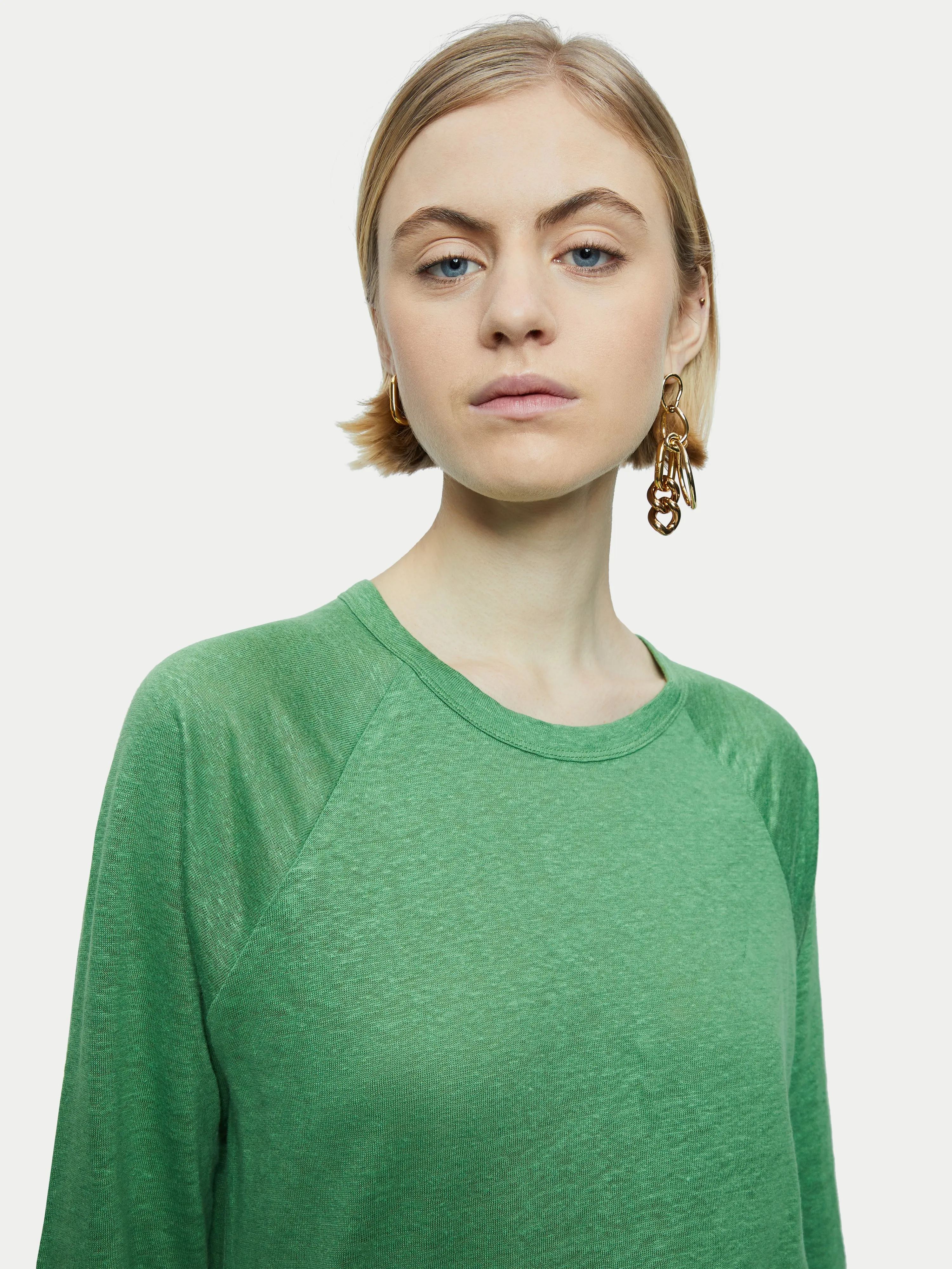 Linen Raglan Top | Green sold by Jigsaw product image thumbnail 2