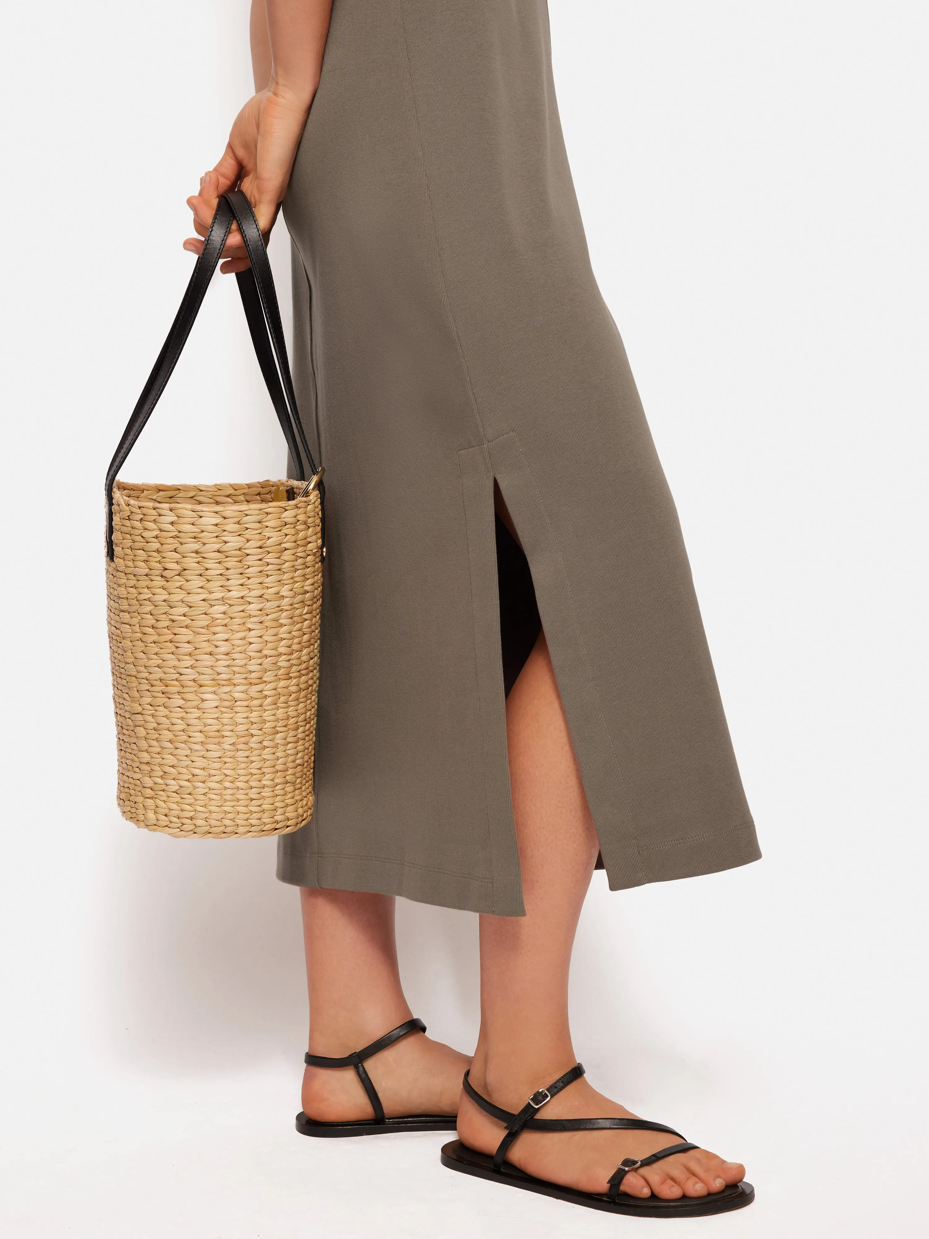 Column T Shirt Dress | Taupe sold by Jigsaw product image thumbnail 3