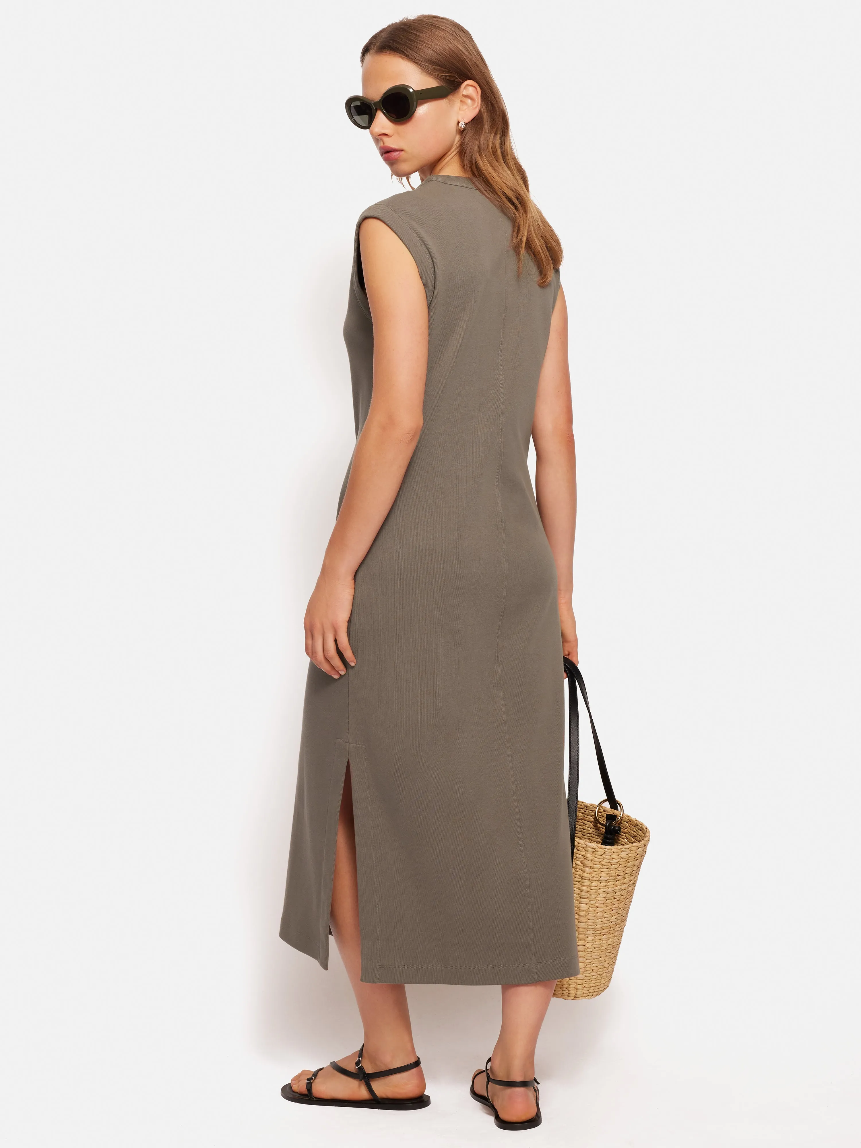 Column T Shirt Dress | Taupe sold by Jigsaw product image thumbnail 4