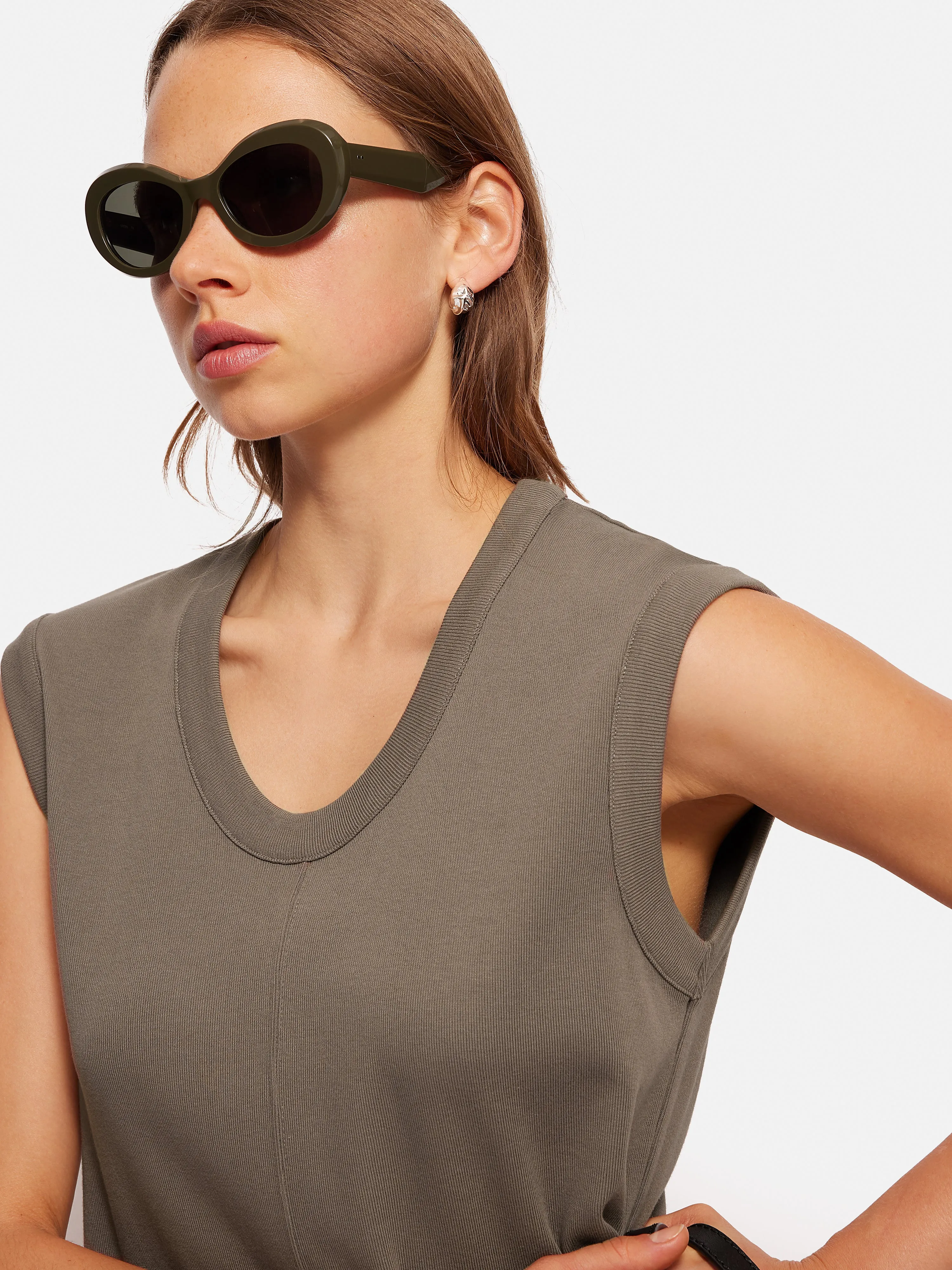 Column T Shirt Dress | Taupe sold by Jigsaw product image thumbnail 2