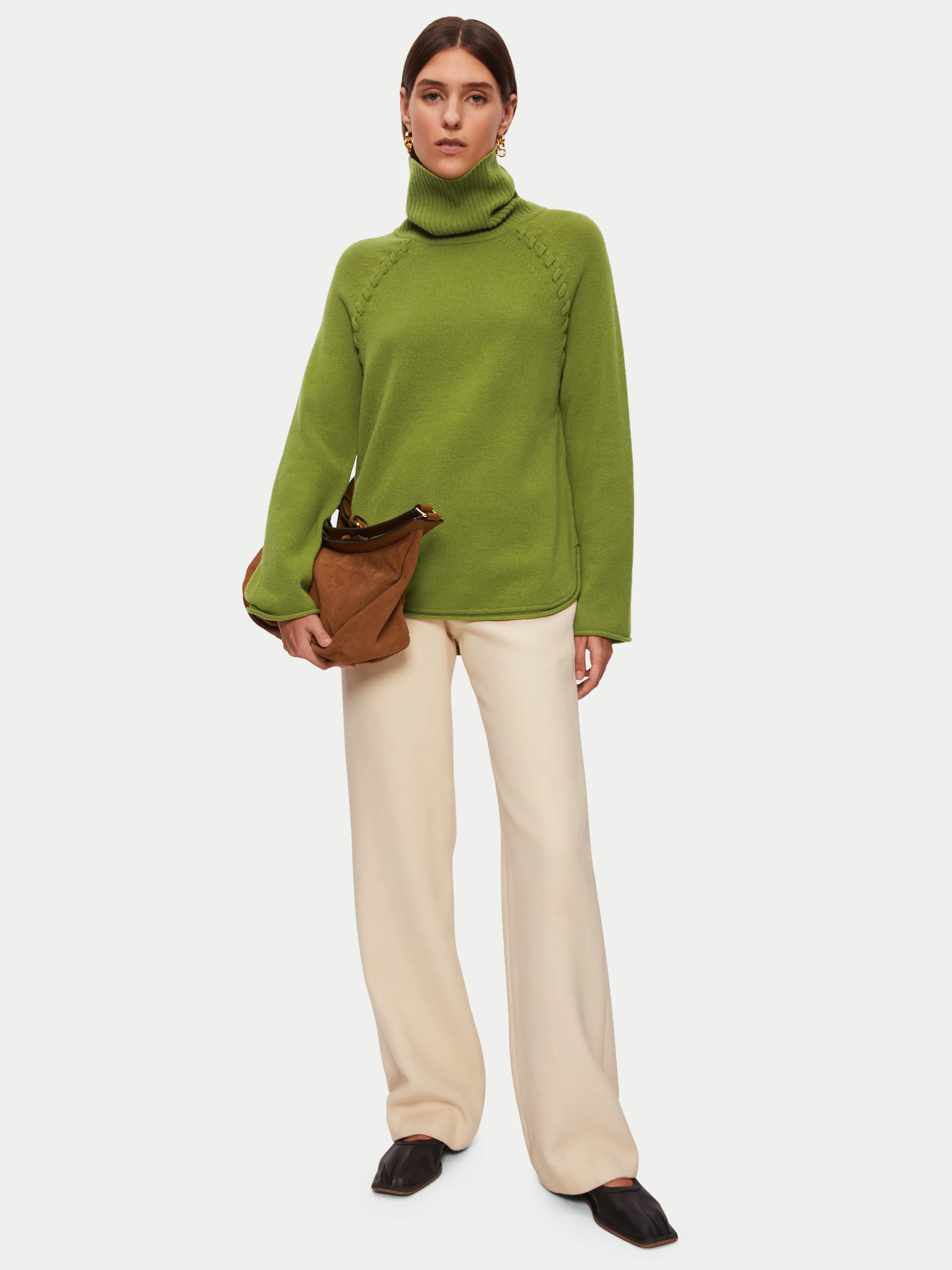 Merino Scoop Hem Jumper | Green sold by Jigsaw product image thumbnail 5