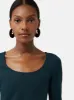 Double Front Ballet Neck Top | Eucalyptus sold by Jigsaw