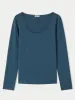 Double Front Ballet Neck Top | Eucalyptus sold by Jigsaw