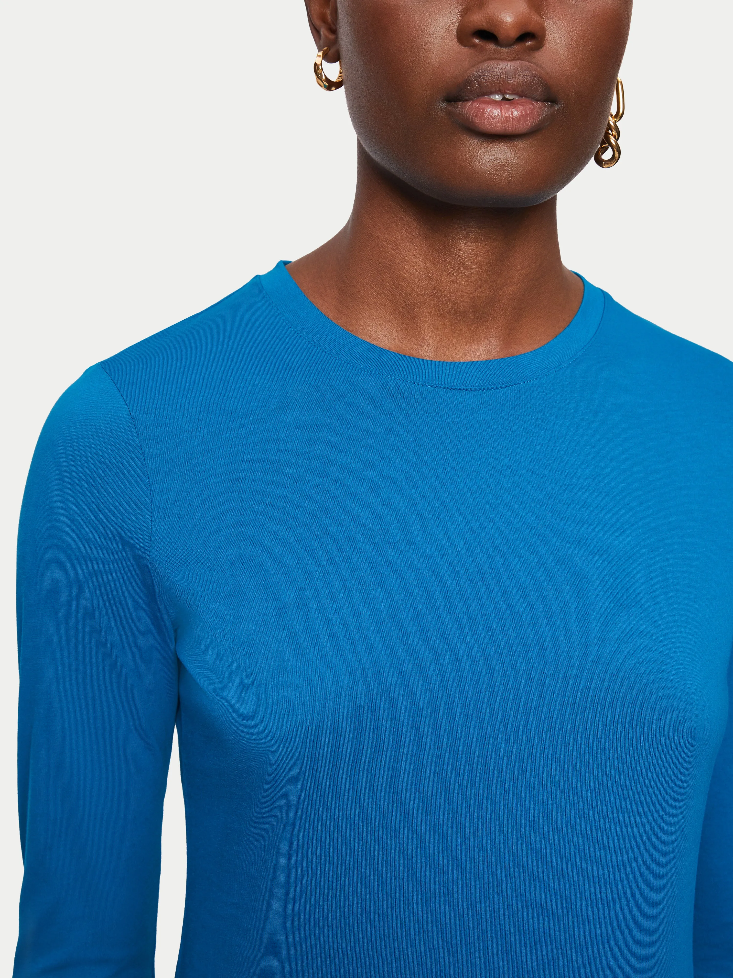 Supima Cotton Long Sleeve Tee | Deep Ocean sold by Jigsaw product image thumbnail 3