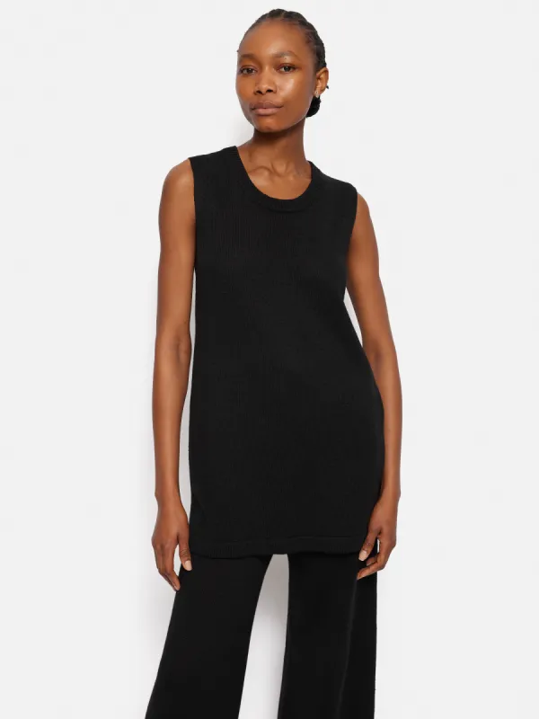 Linen Cotton Knitted Tunic | Black sold by Jigsaw