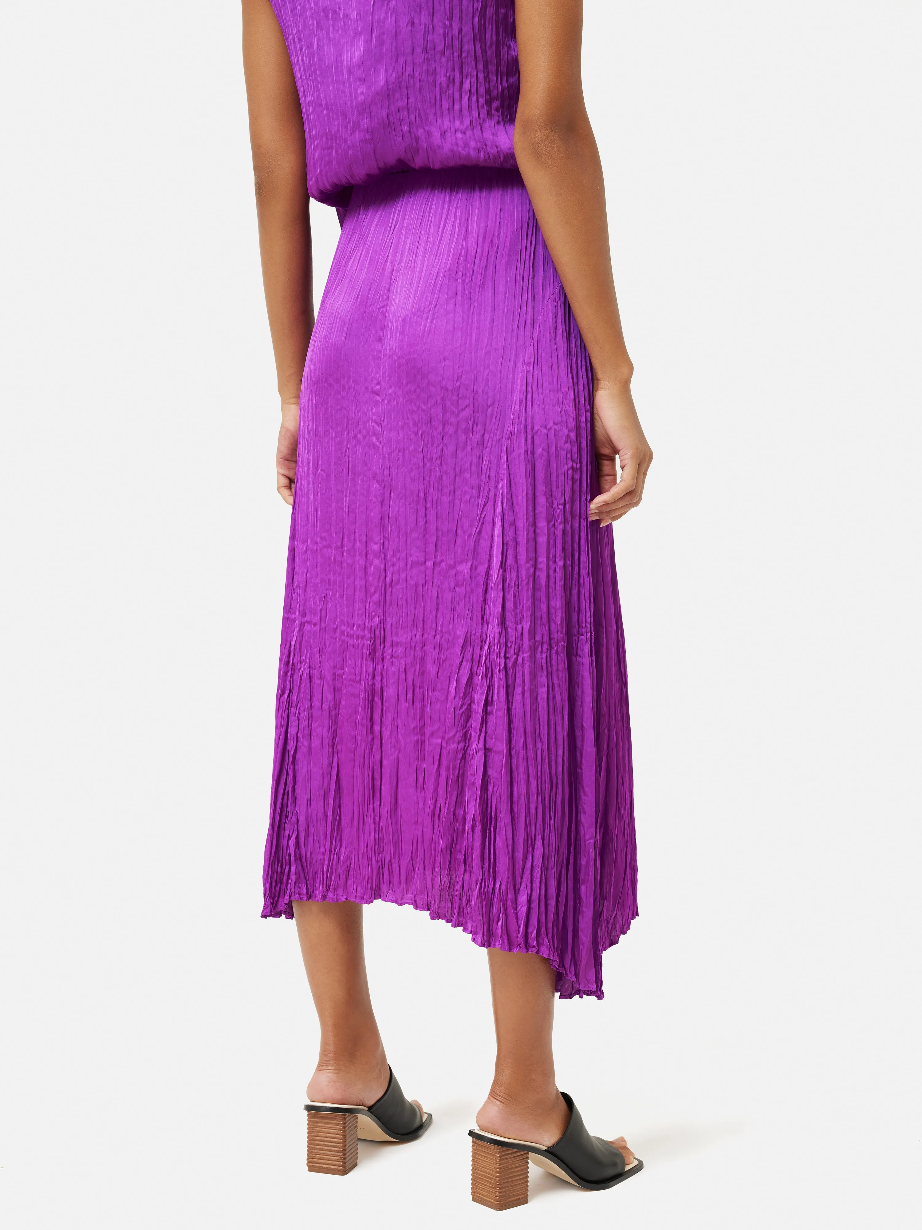 Satin Crinkle Midi Skirt | Purple Orchid sold by Jigsaw product image thumbnail 5