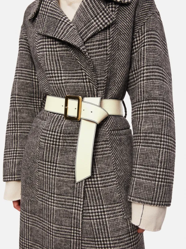 Zoey Leather Belt | White sold by Jigsaw