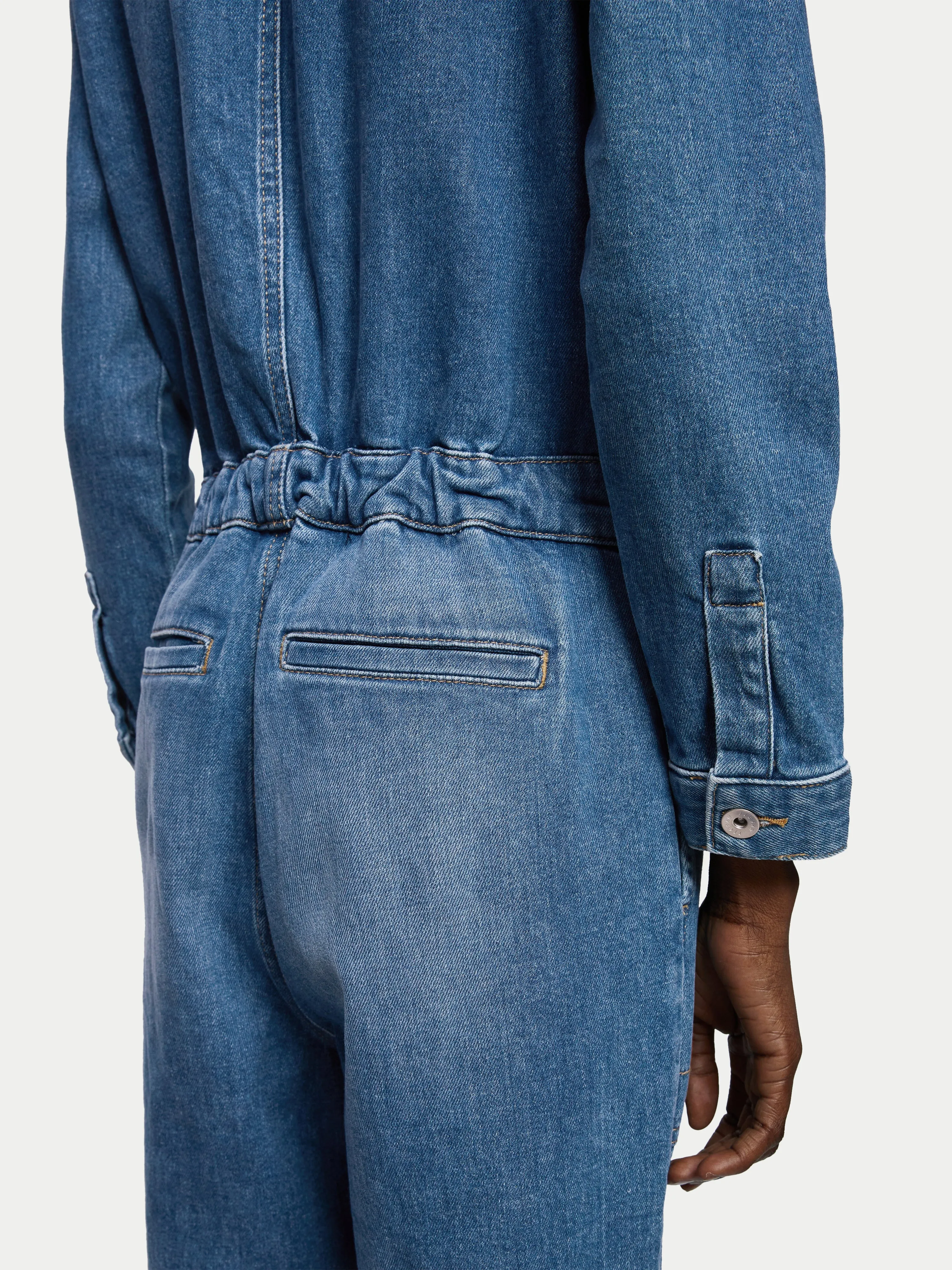 Denim Button Through Jumpsuit | Mid Blue sold by Jigsaw product image thumbnail 3