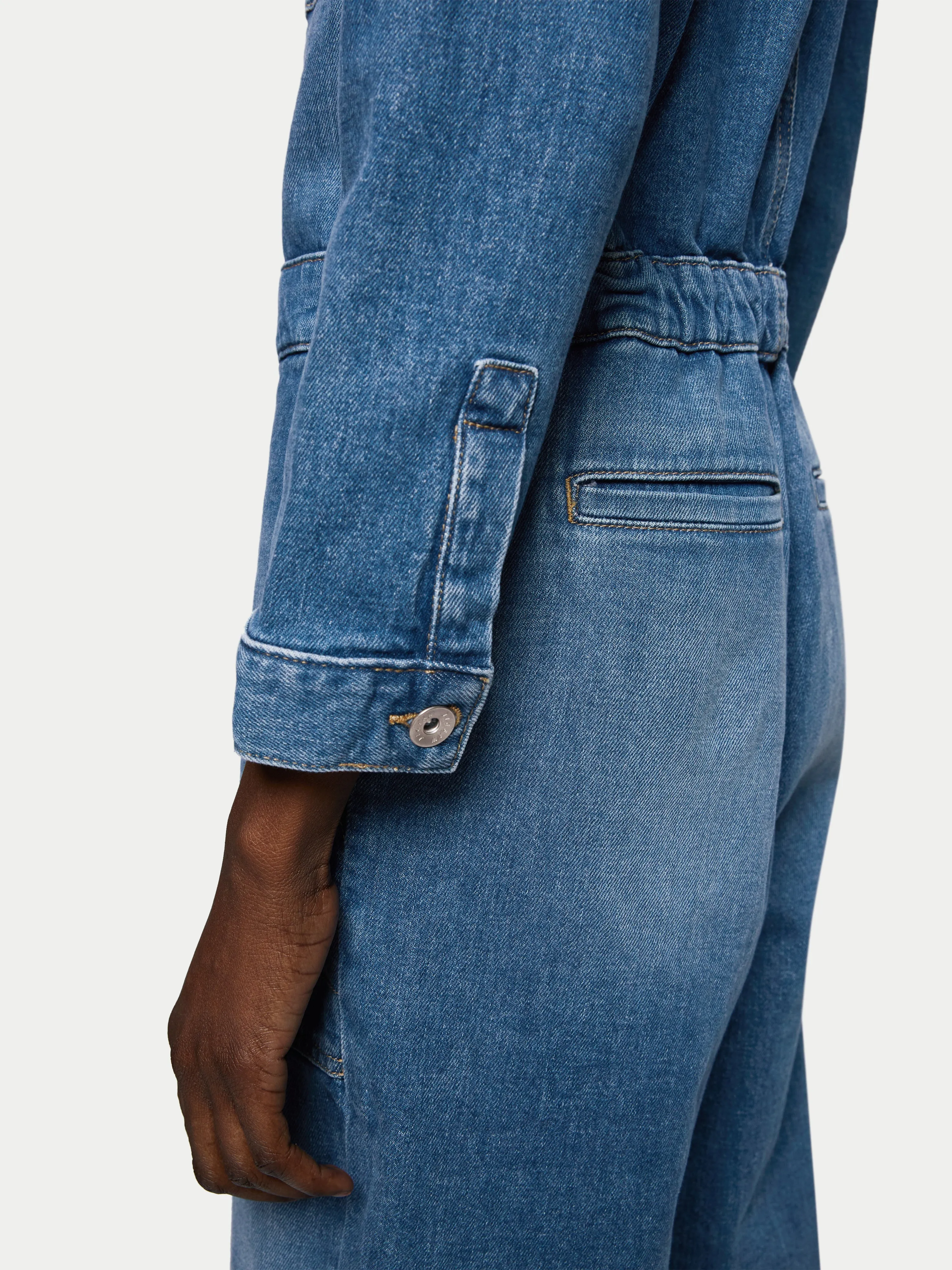 Denim Button Through Jumpsuit | Mid Blue sold by Jigsaw product image thumbnail 5