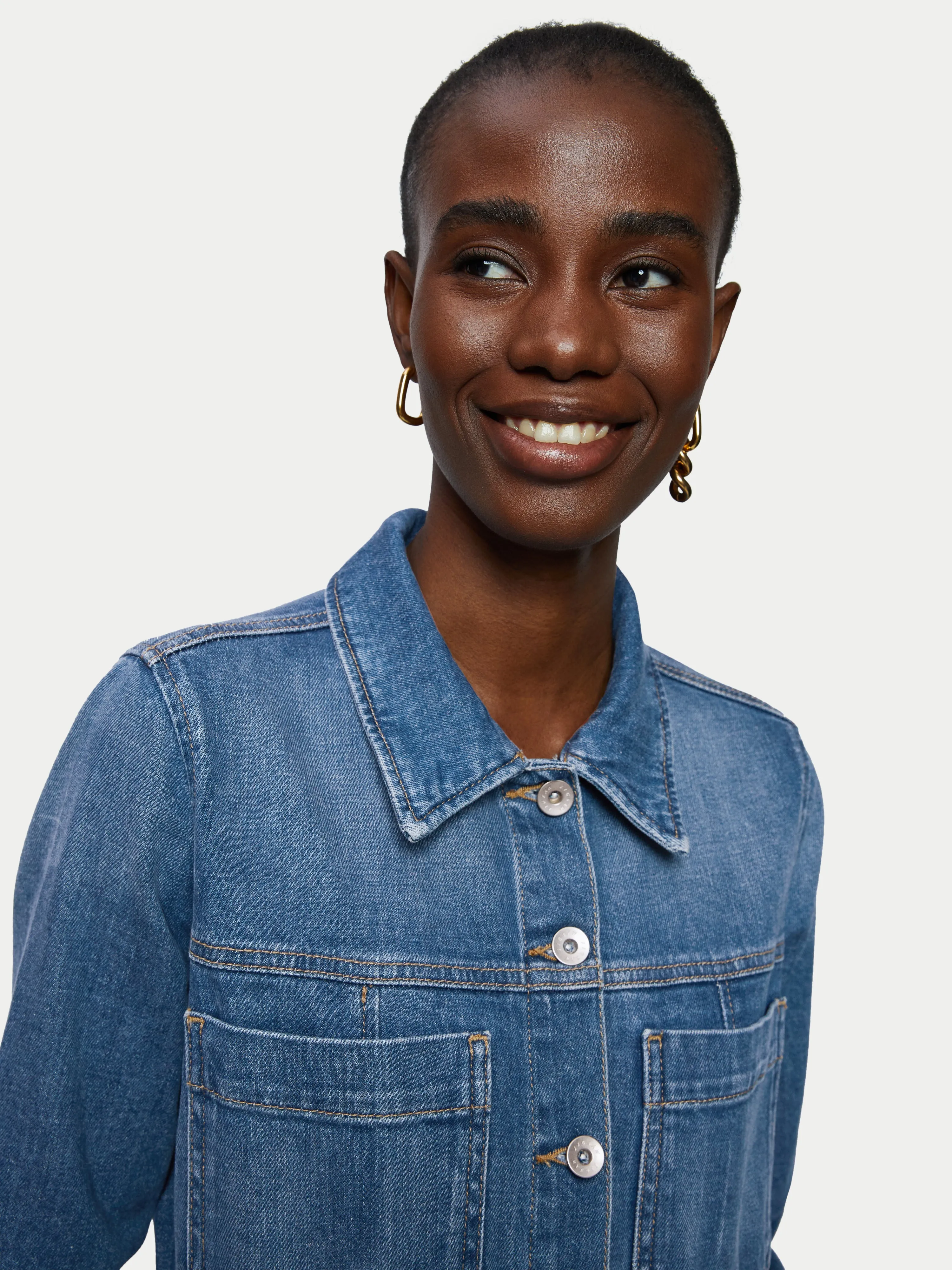 Denim Button Through Jumpsuit | Mid Blue sold by Jigsaw product image thumbnail 2