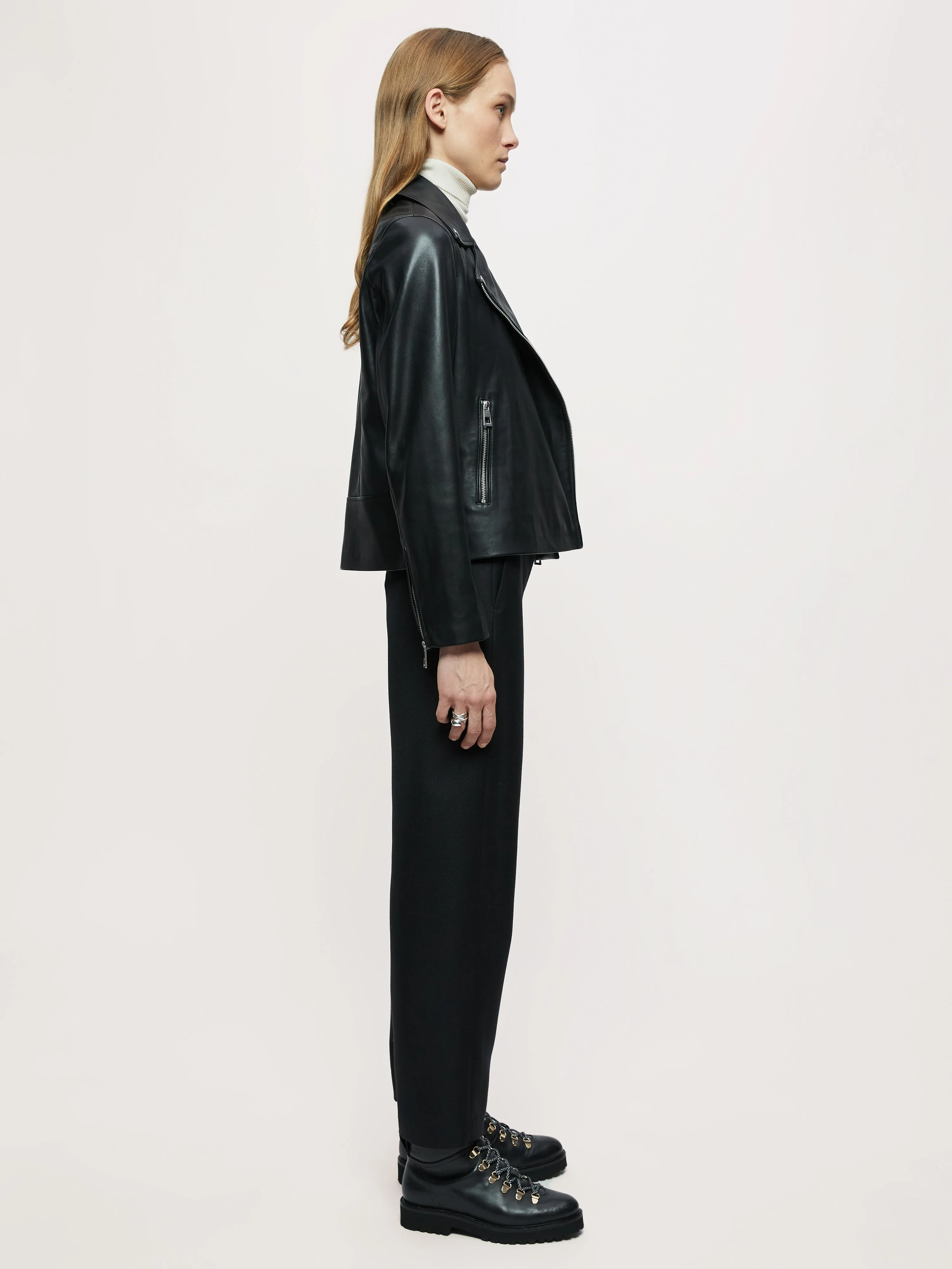 Quinn Leather Biker | Black sold by Jigsaw product image thumbnail 4