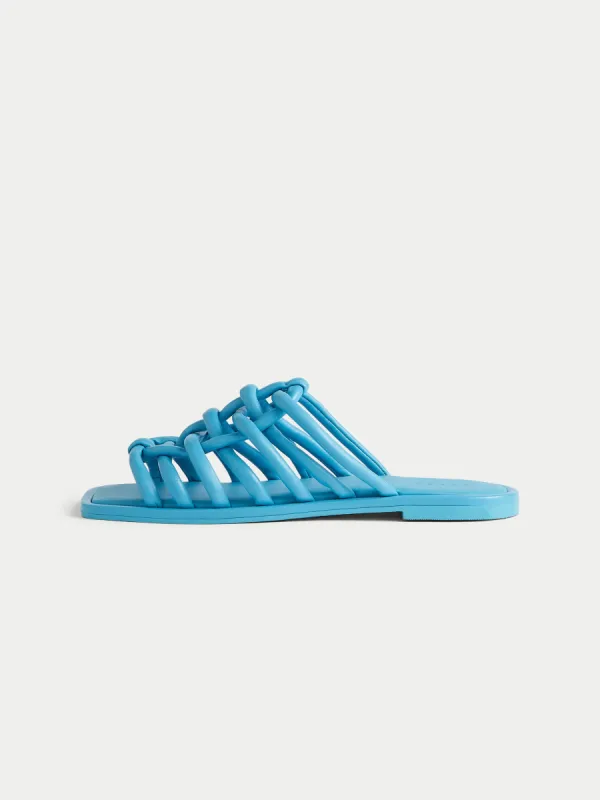 Burgos Leather Rope Slider | Blue sold by Jigsaw