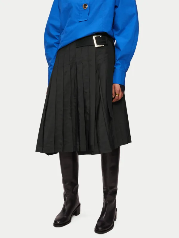 Collagerie Pleated Kilt Skirt | Black sold by Jigsaw