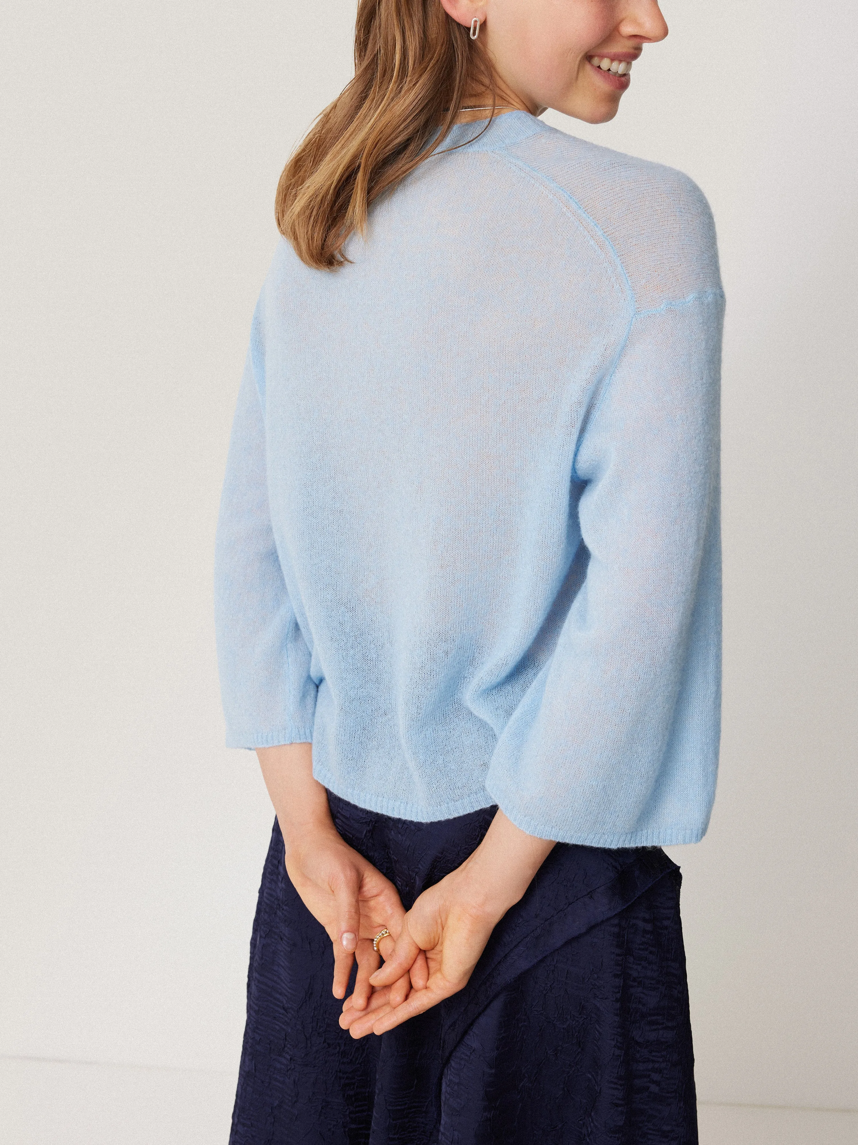 Soft Gauzy Knit T-shirt | Light Blue sold by Jigsaw product image thumbnail 2