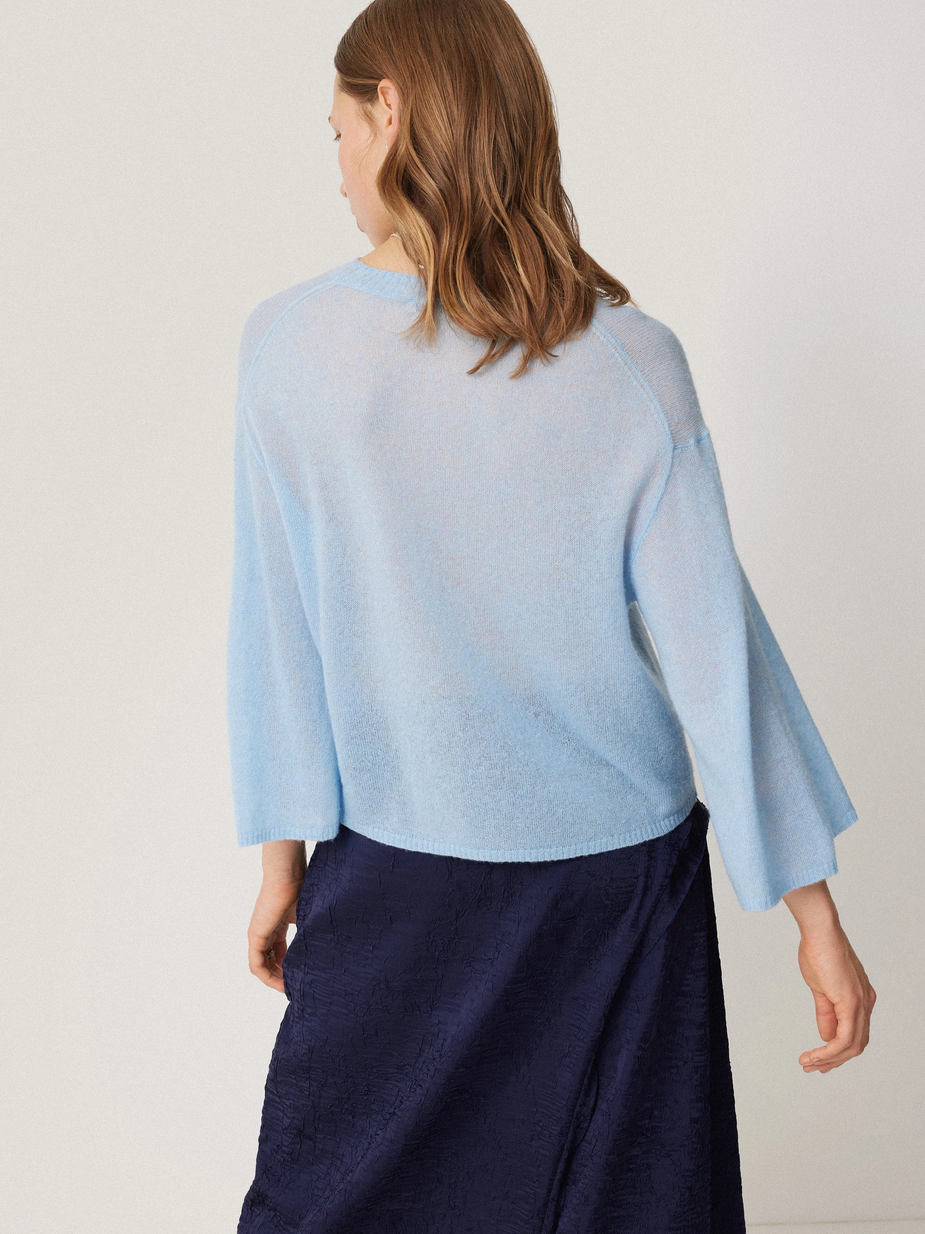 Soft Gauzy Knit T-shirt | Light Blue sold by Jigsaw product image thumbnail 4