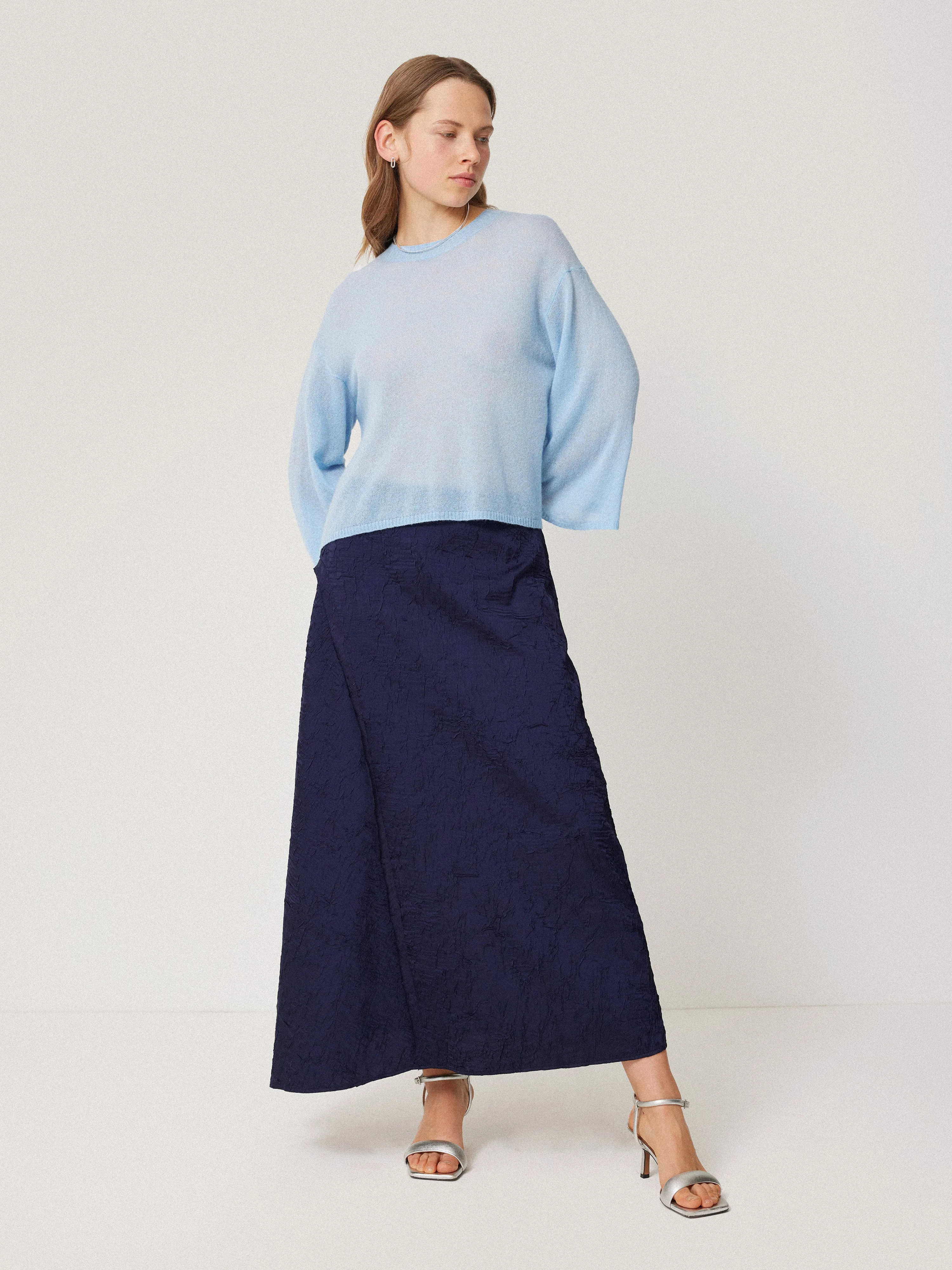 Soft Gauzy Knit T-shirt | Light Blue sold by Jigsaw product image thumbnail 3