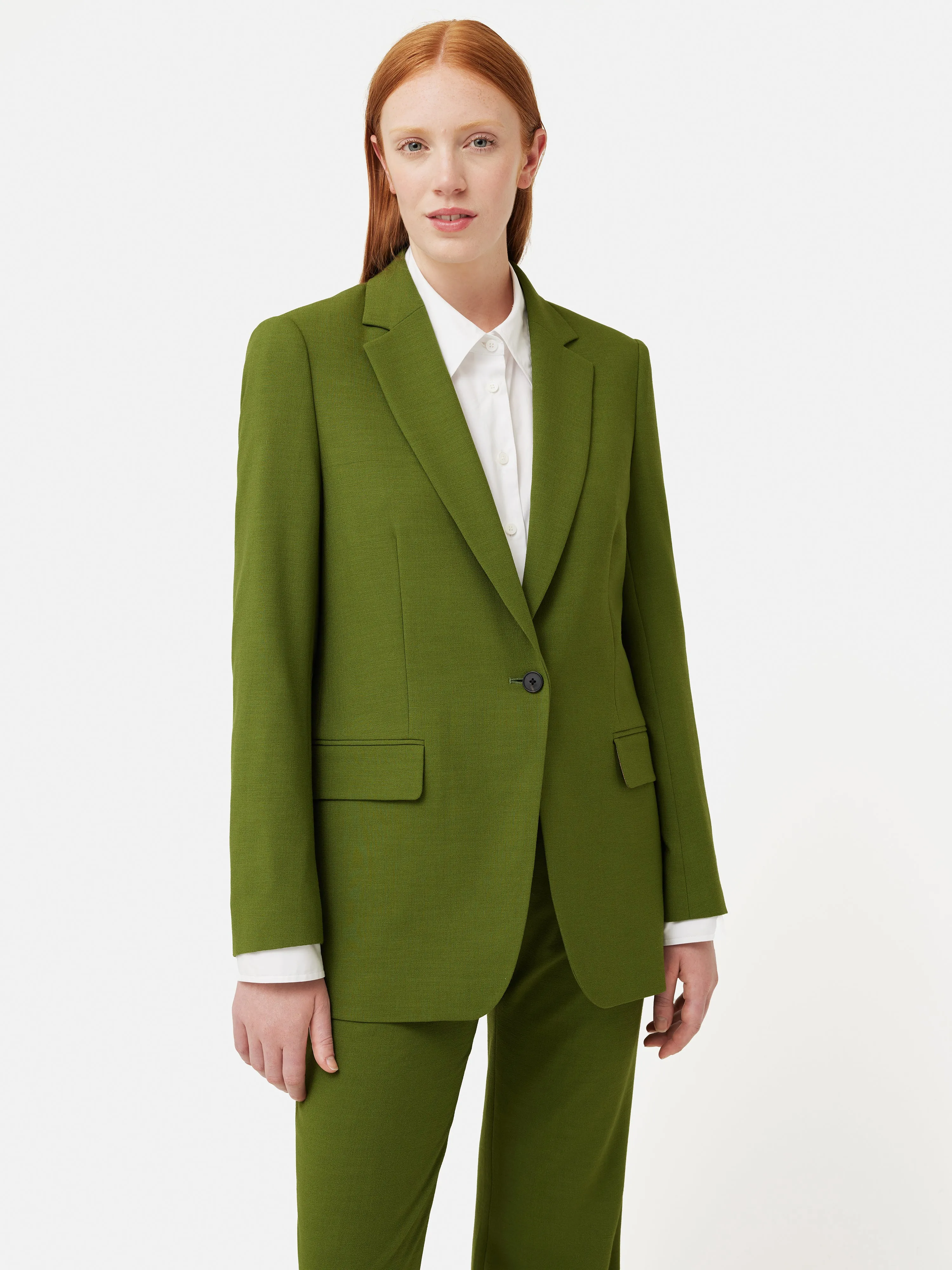 Crosshatch Knox Blazer | Green sold by Jigsaw