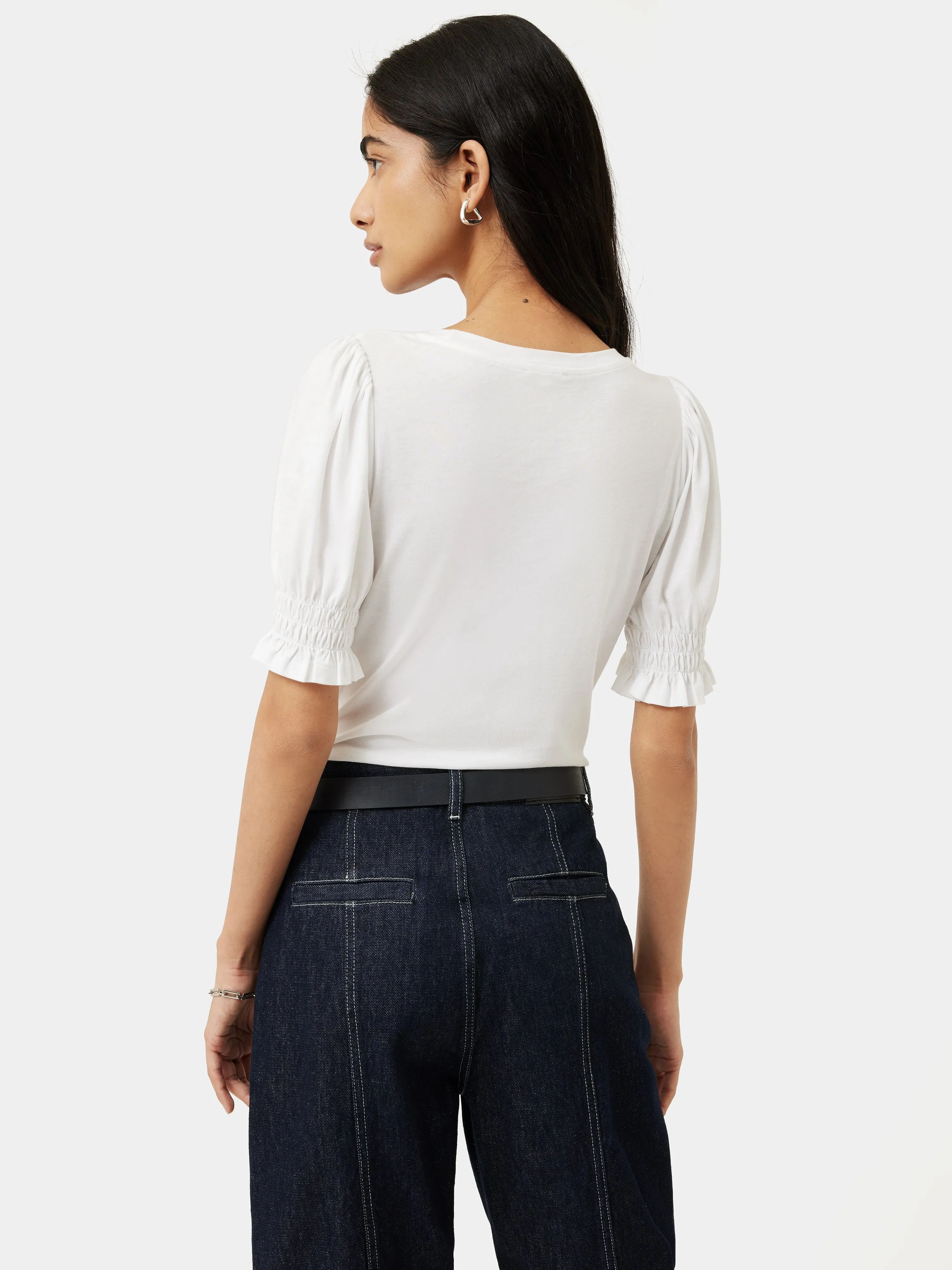 Ruched Sleeve Jersey Top | White sold by Jigsaw product image thumbnail 5