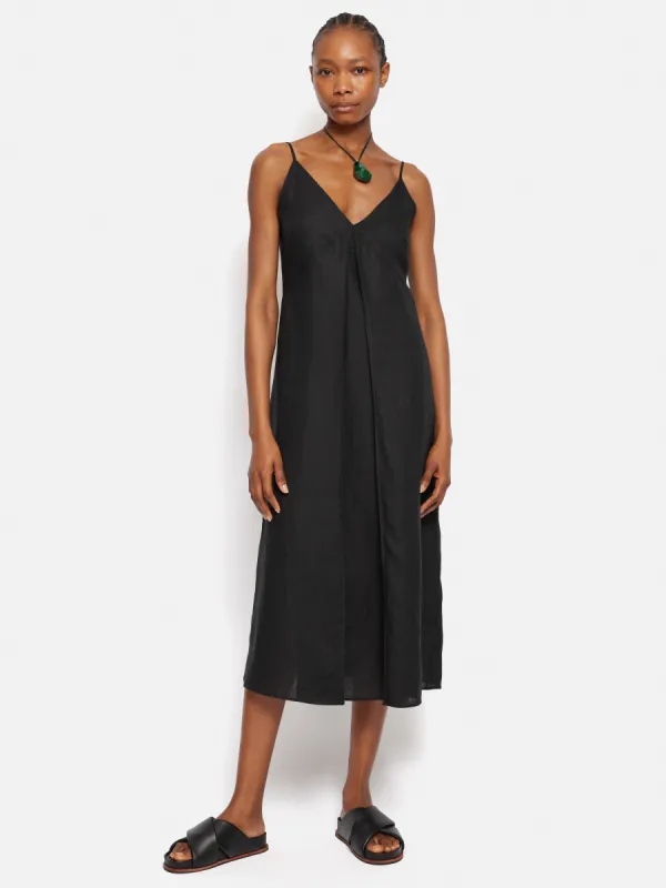 Linen Sundress | Black sold by Jigsaw