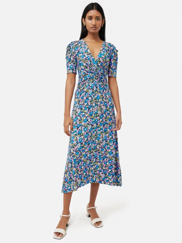 Vintage Floral Jersey Dress | Blue sold by Jigsaw