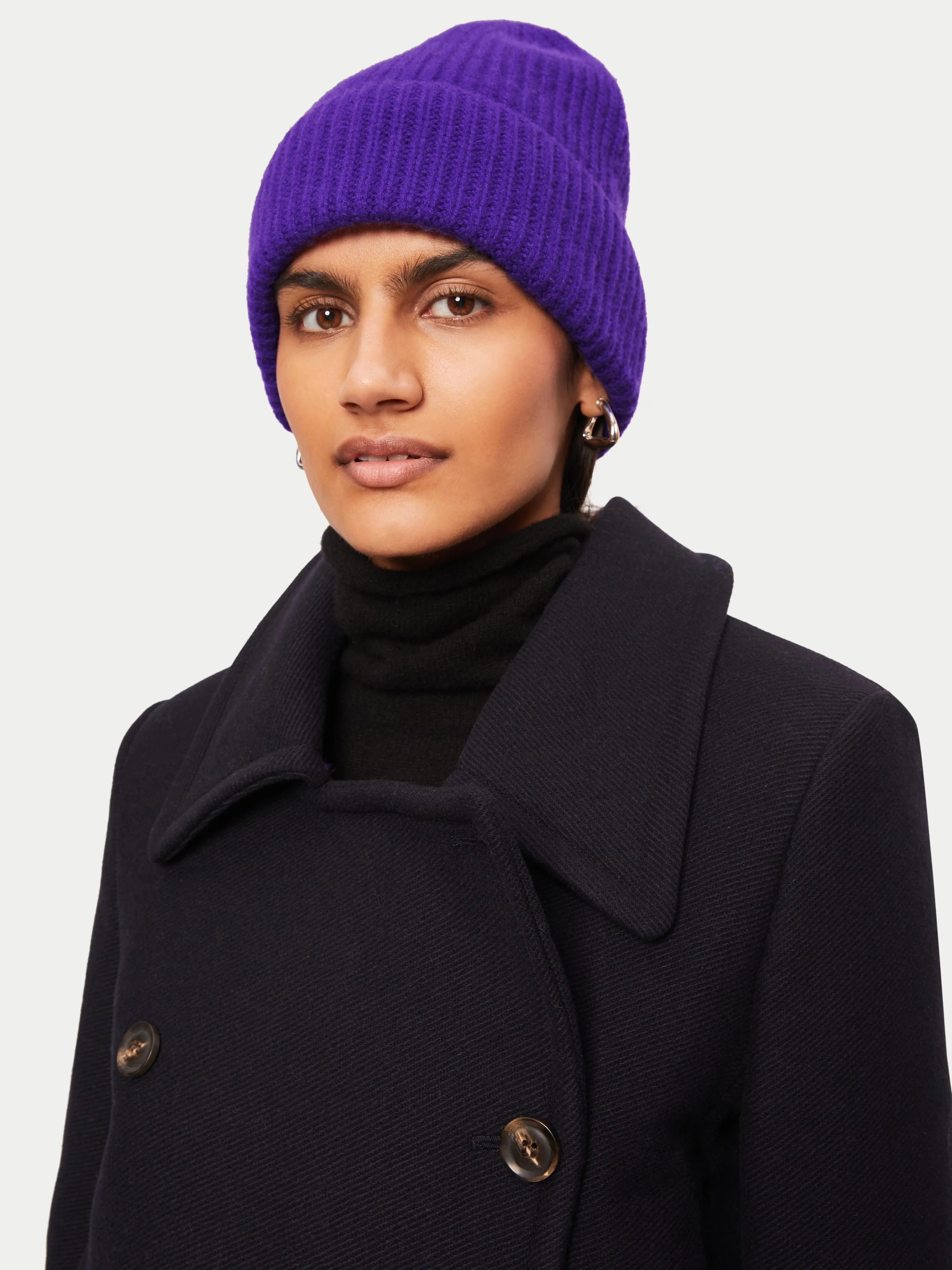 Wool Cashmere Hat | Purple sold by Jigsaw product image thumbnail 3
