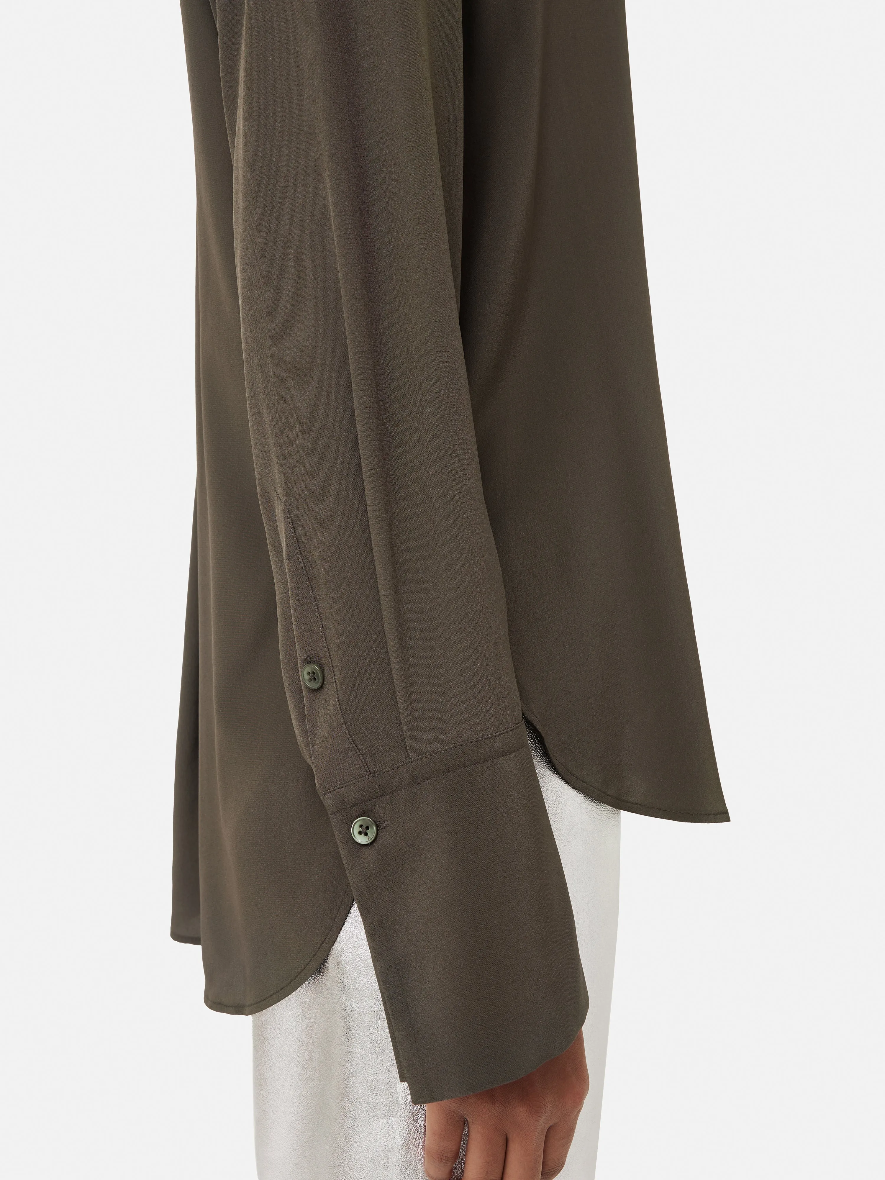 Silk Relaxed Shirt | Green sold by Jigsaw product image thumbnail 2