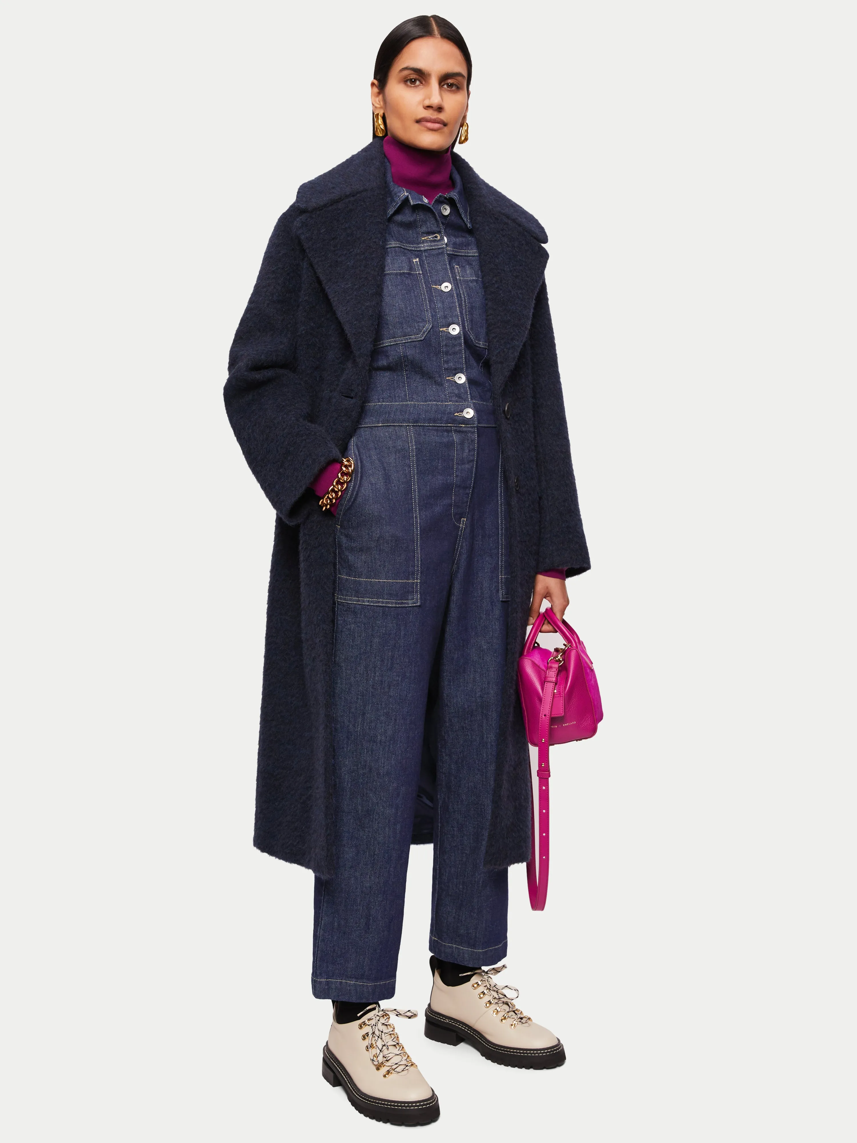 Denim Button Through Jumpsuit | Indigo sold by Jigsaw product image thumbnail 5