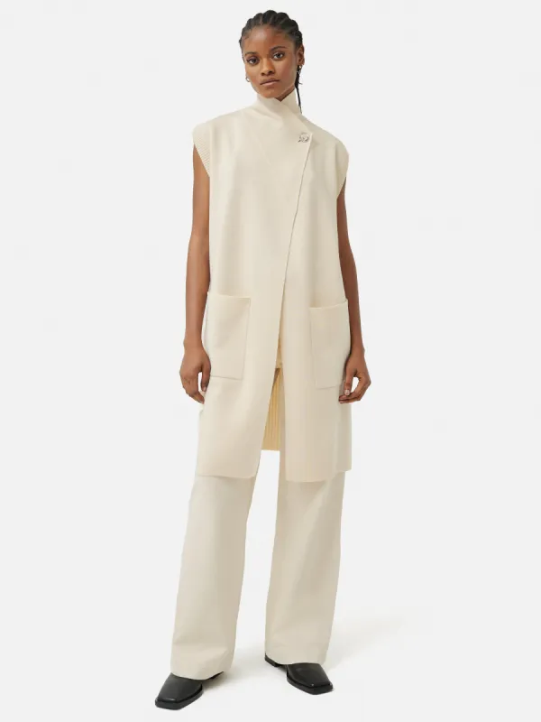 Milano Longline Gilet | Cream sold by Jigsaw