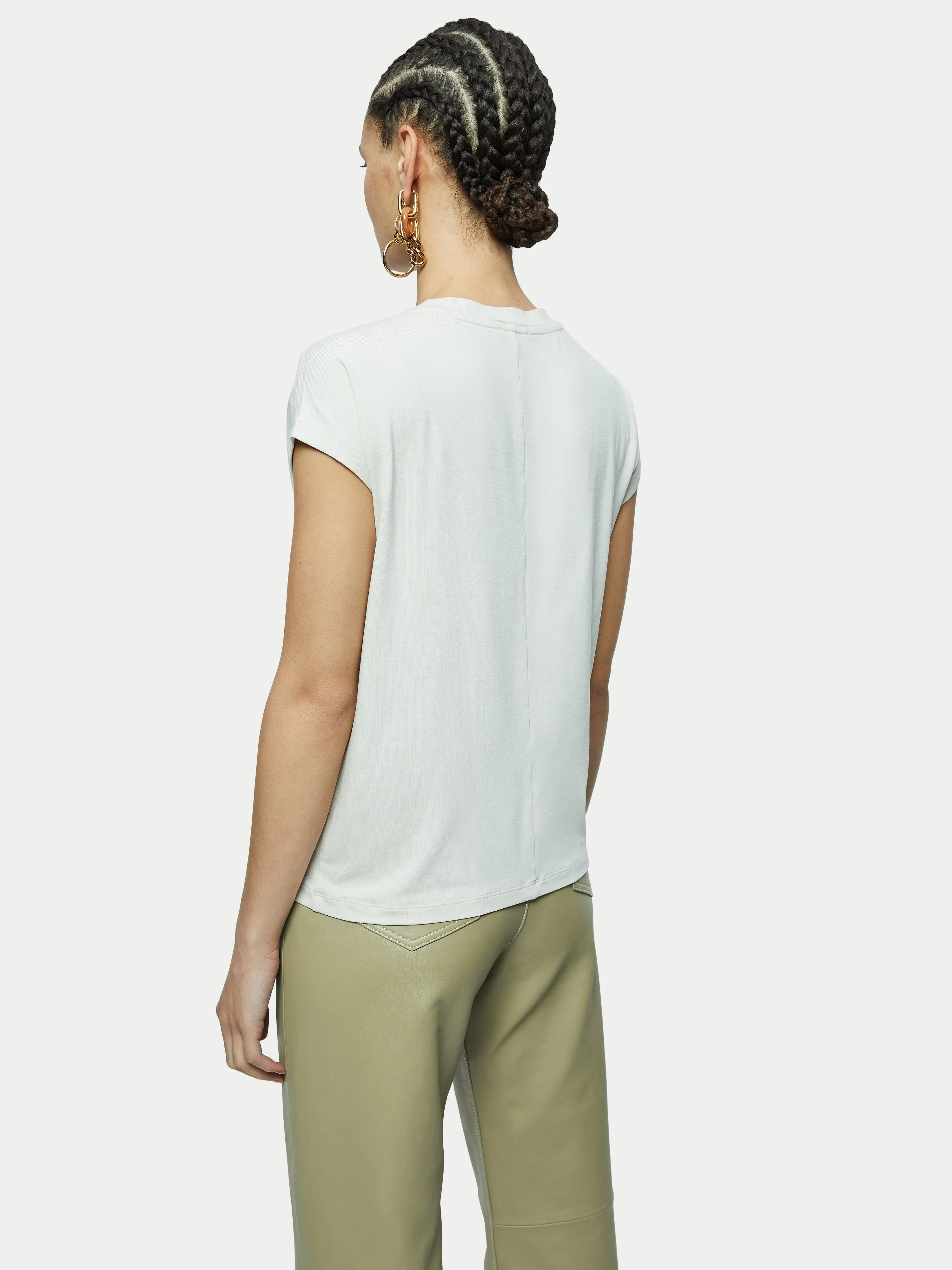 Whitby Cap Sleeve Tee | Beige sold by Jigsaw product image thumbnail 4
