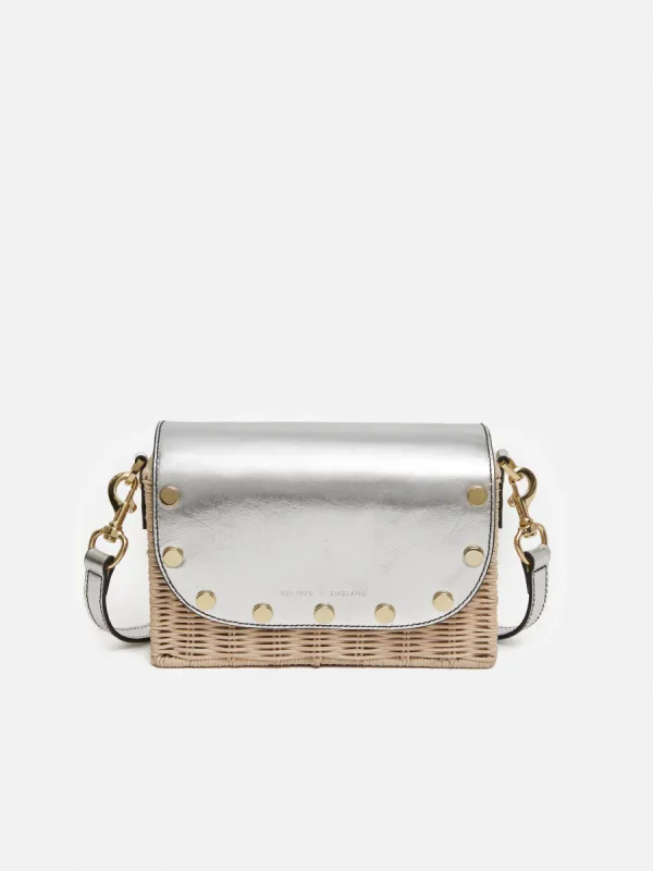 Boxy Straw Cross Body | Silver sold by Jigsaw