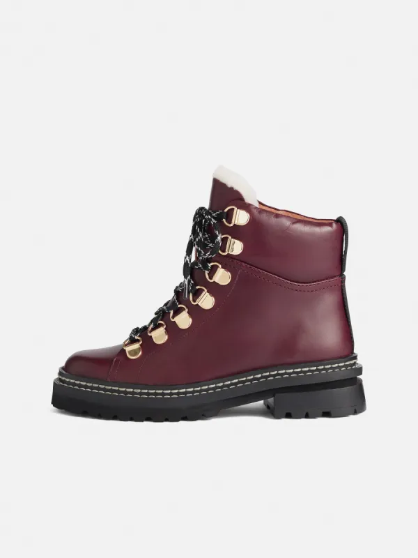 Otley Leather Trek Boot | Red sold by Jigsaw