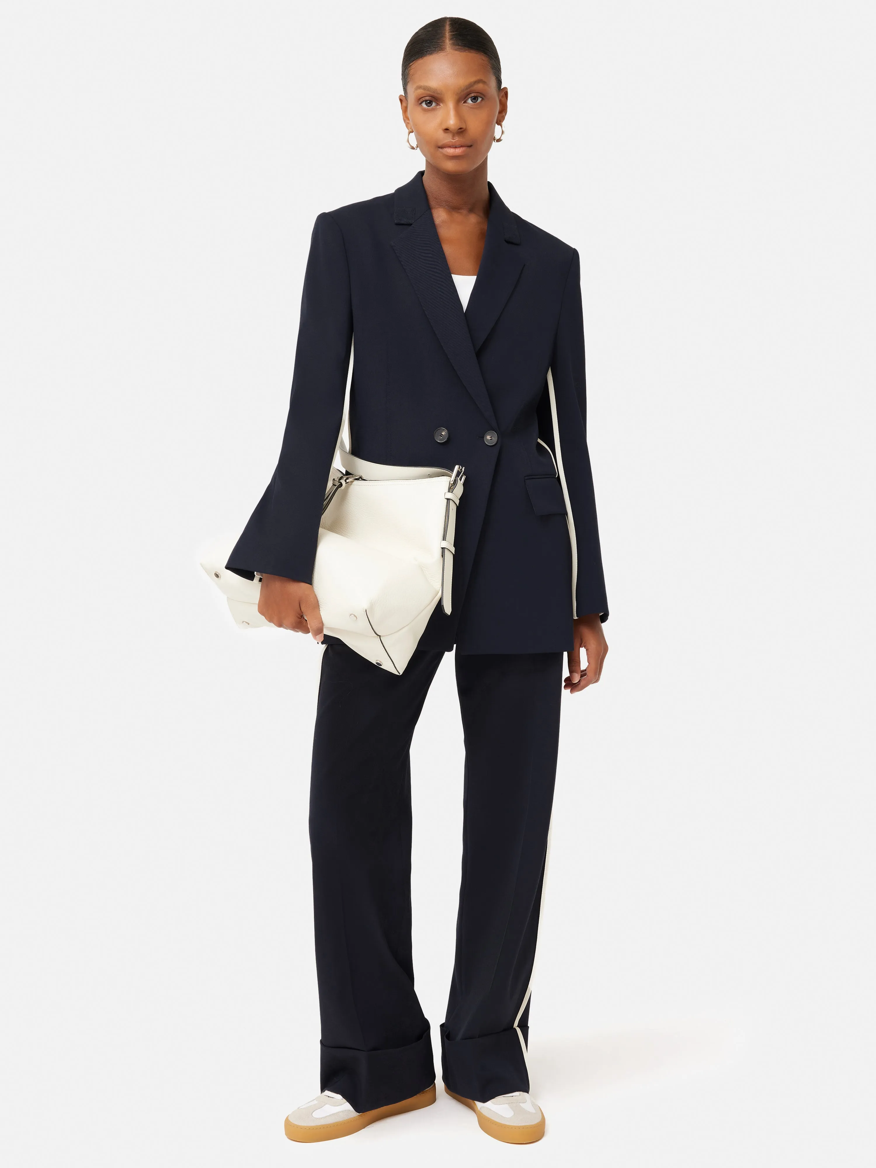 Piped Detail Tailored Blazer | Navy sold by Jigsaw product image thumbnail 5
