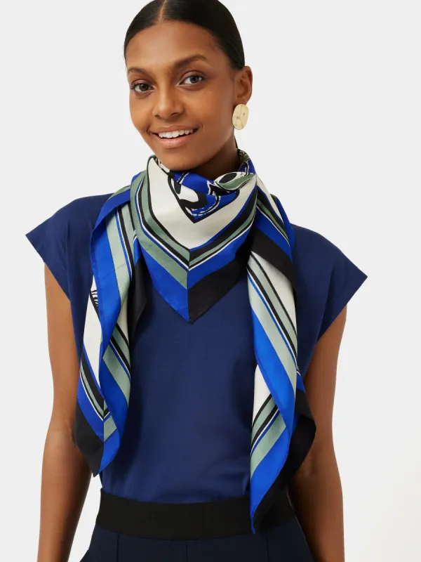 Collagerie Arthouse Silk Twill Square | Blue made by Jigsaw