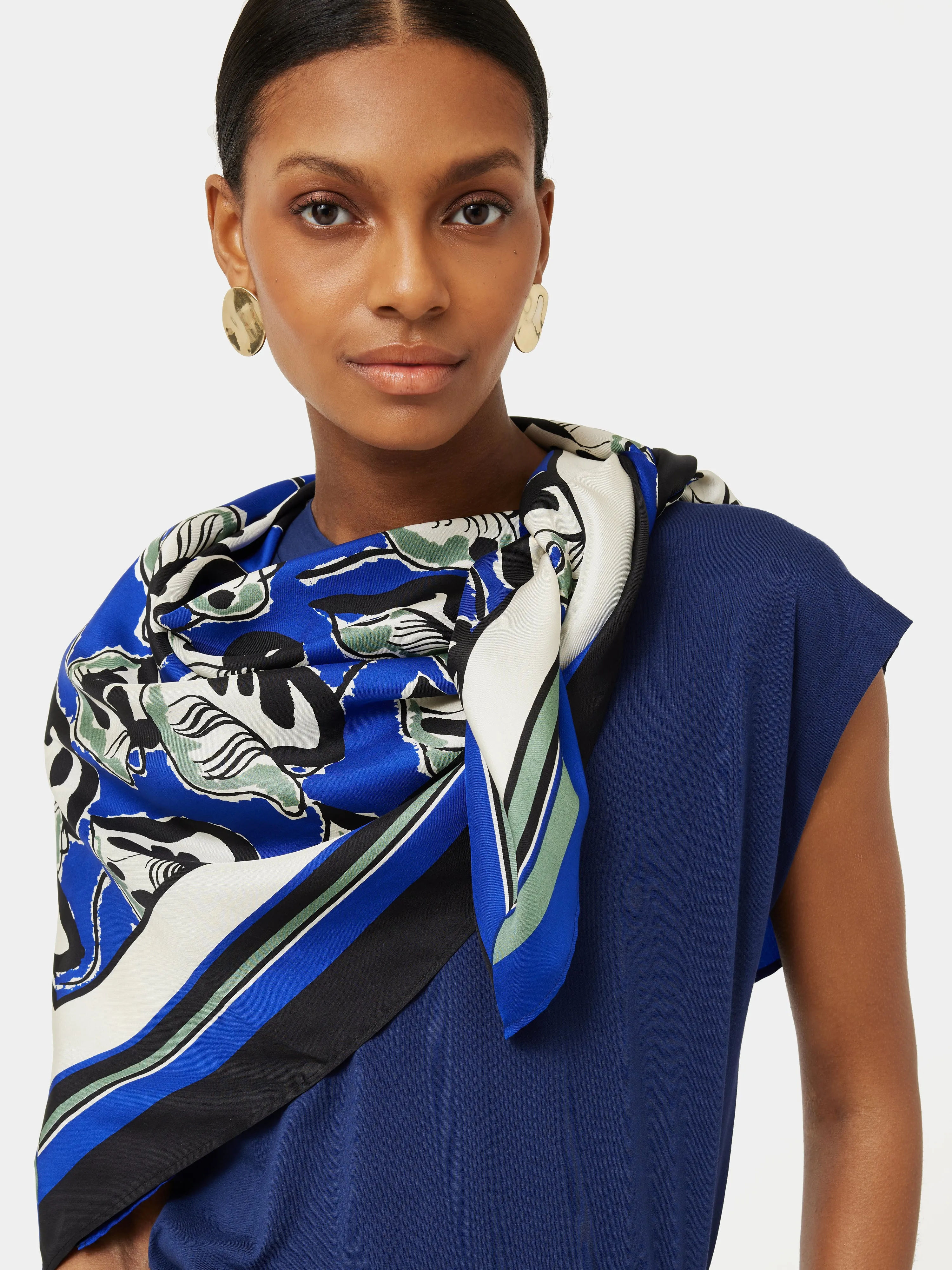 Collagerie Arthouse Silk Twill Square | Blue sold by Jigsaw product image thumbnail 3