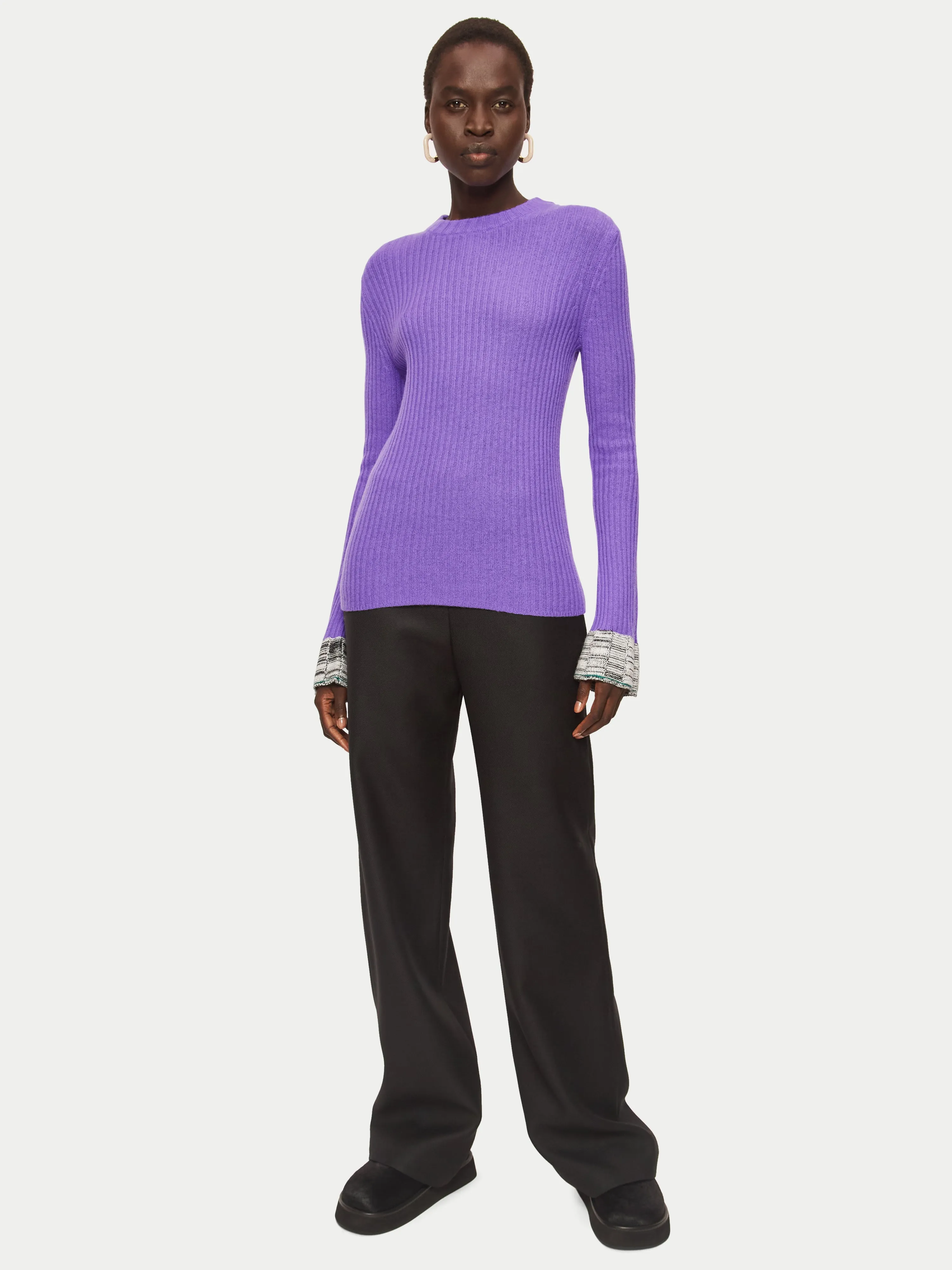 Merino Cashmere Crew Jumper | Purple sold by Jigsaw product image thumbnail 2