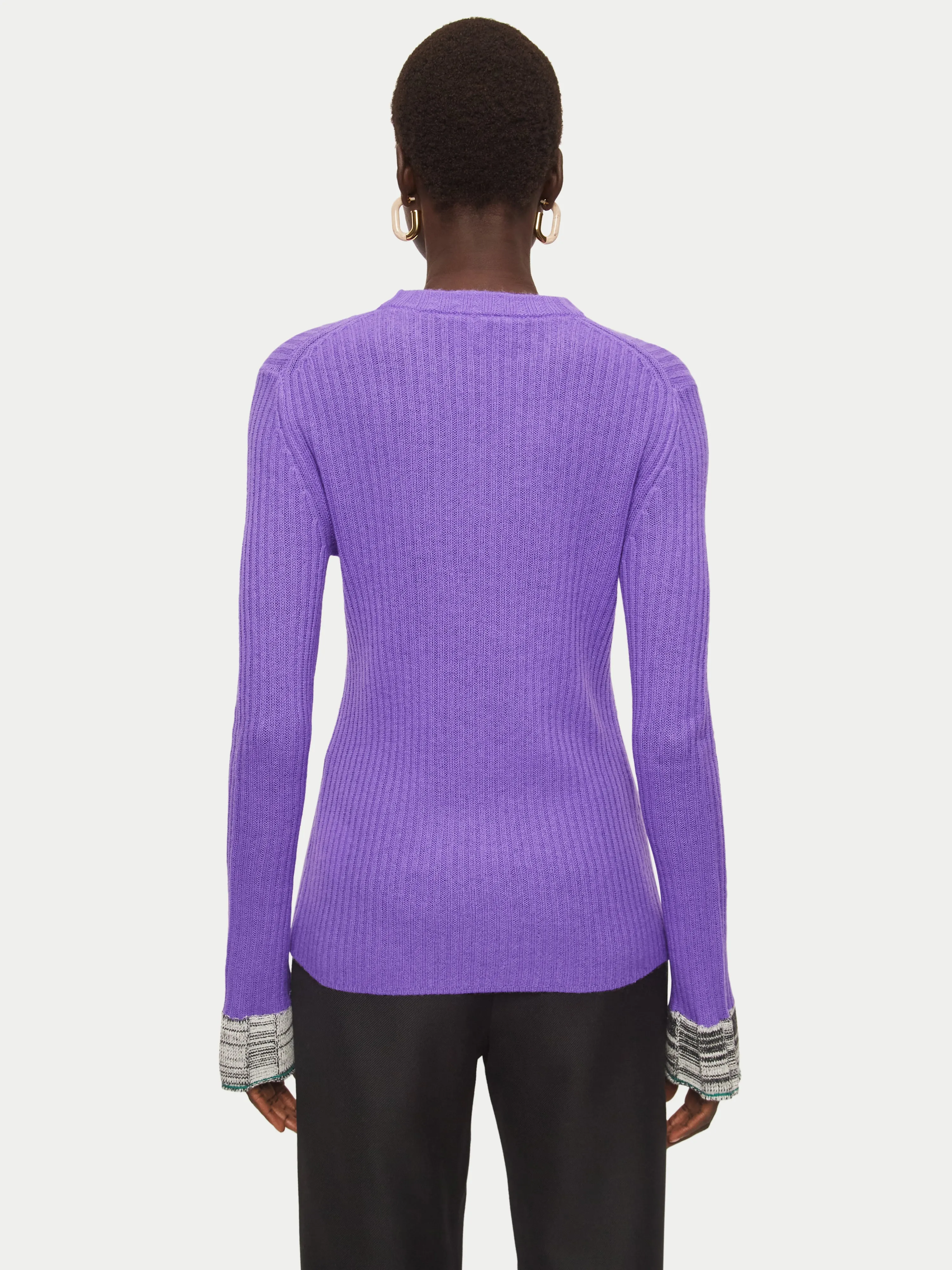 Merino Cashmere Crew Jumper | Purple sold by Jigsaw product image thumbnail 5