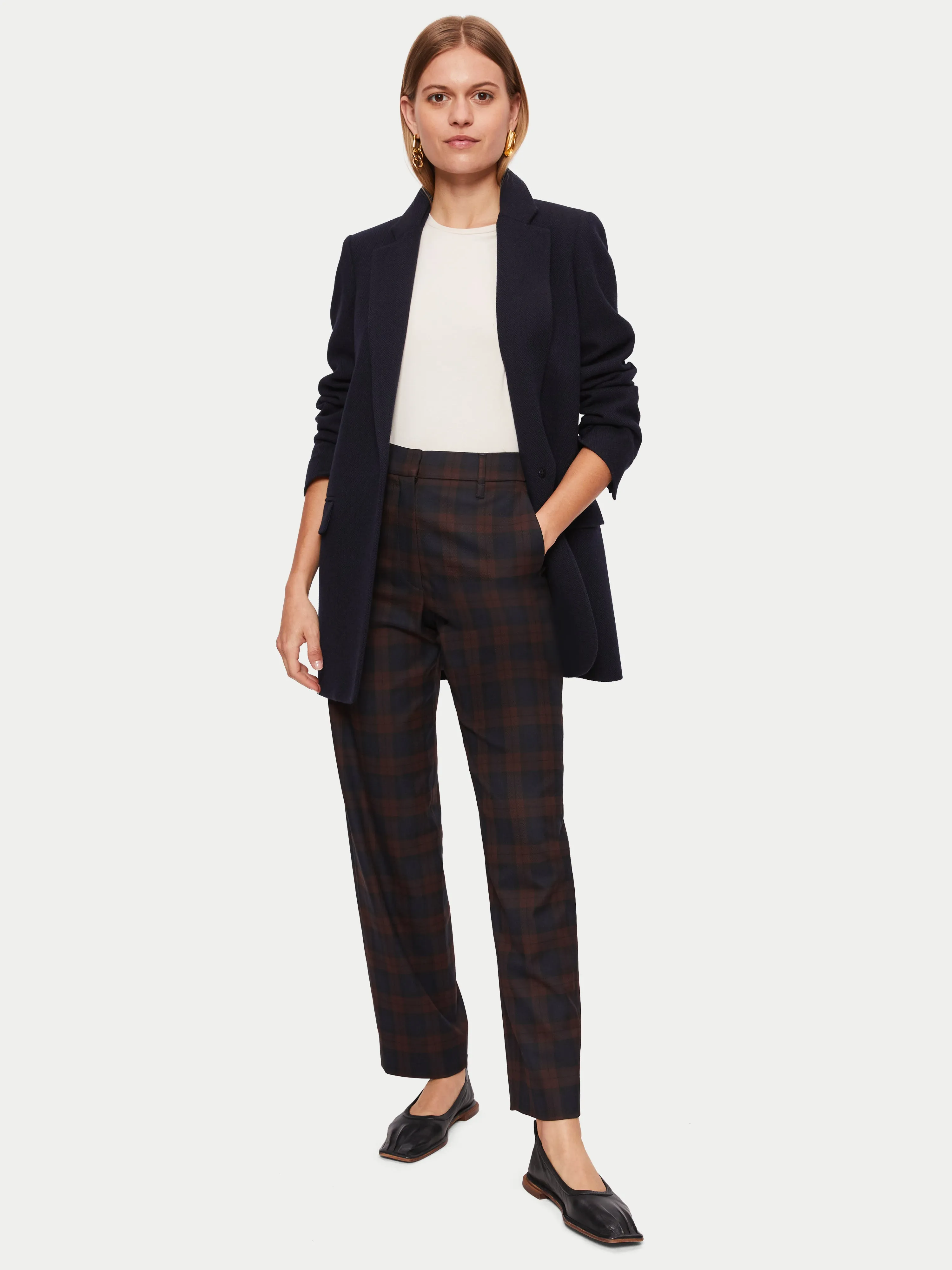 Nevis Check Trouser | Purple sold by Jigsaw product image thumbnail 2