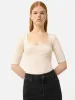 Scoop Neck Rib Top | Ecru sold by Jigsaw