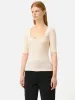 Scoop Neck Rib Top | Ecru sold by Jigsaw