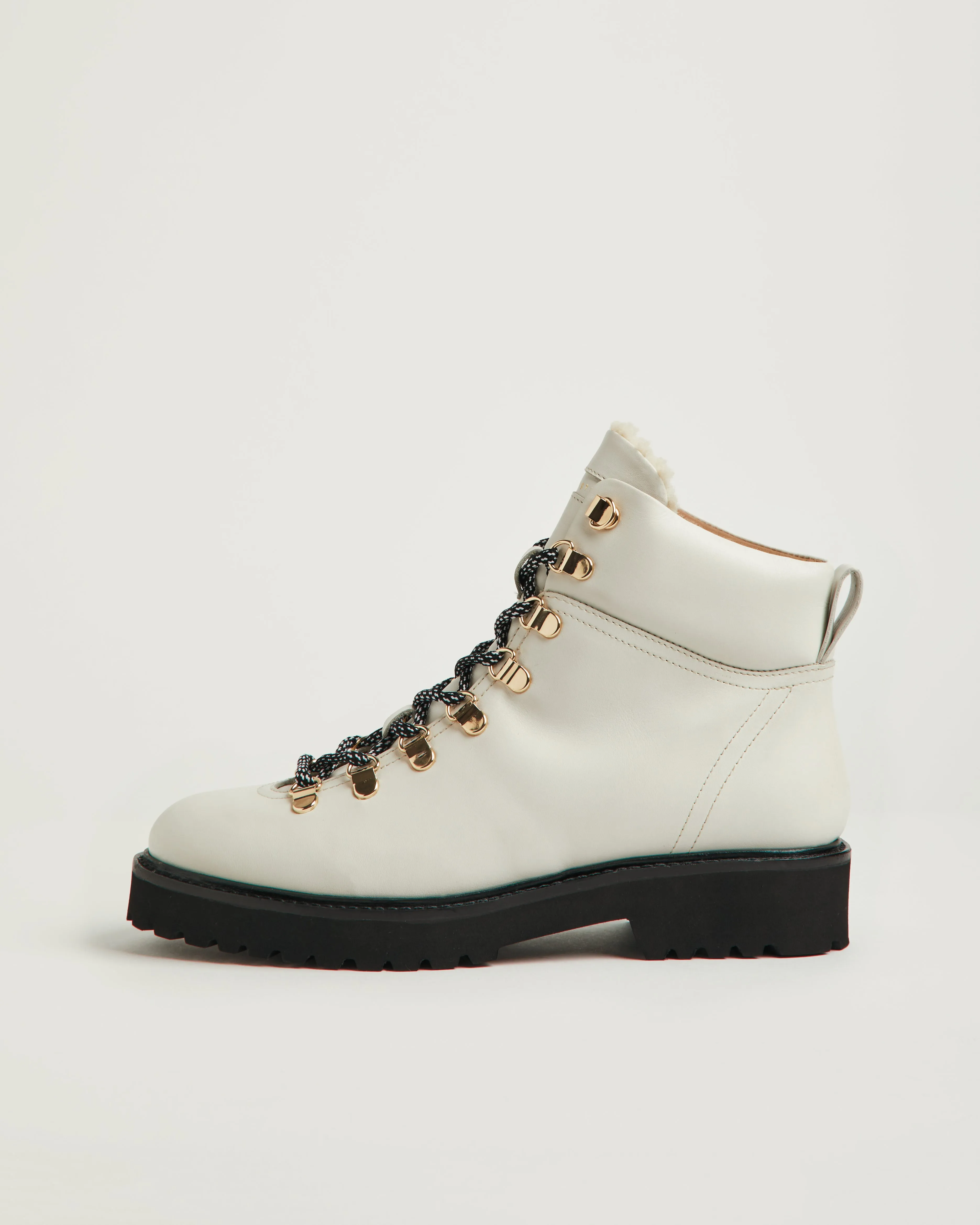 Burnham Leather Lace Up Boot | Cream sold by Jigsaw
