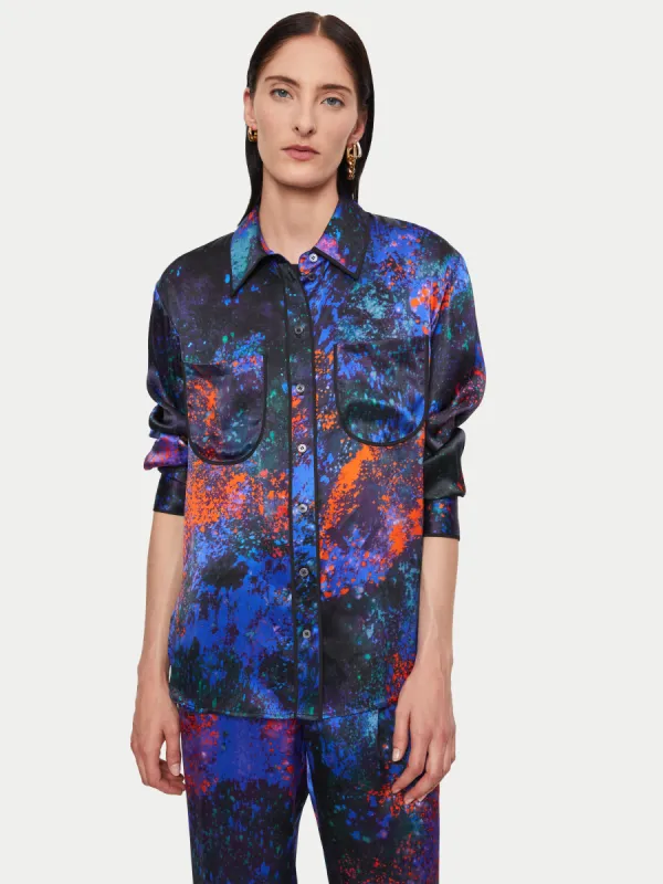 Silk Paint Drops Shirt | Purple sold by Jigsaw