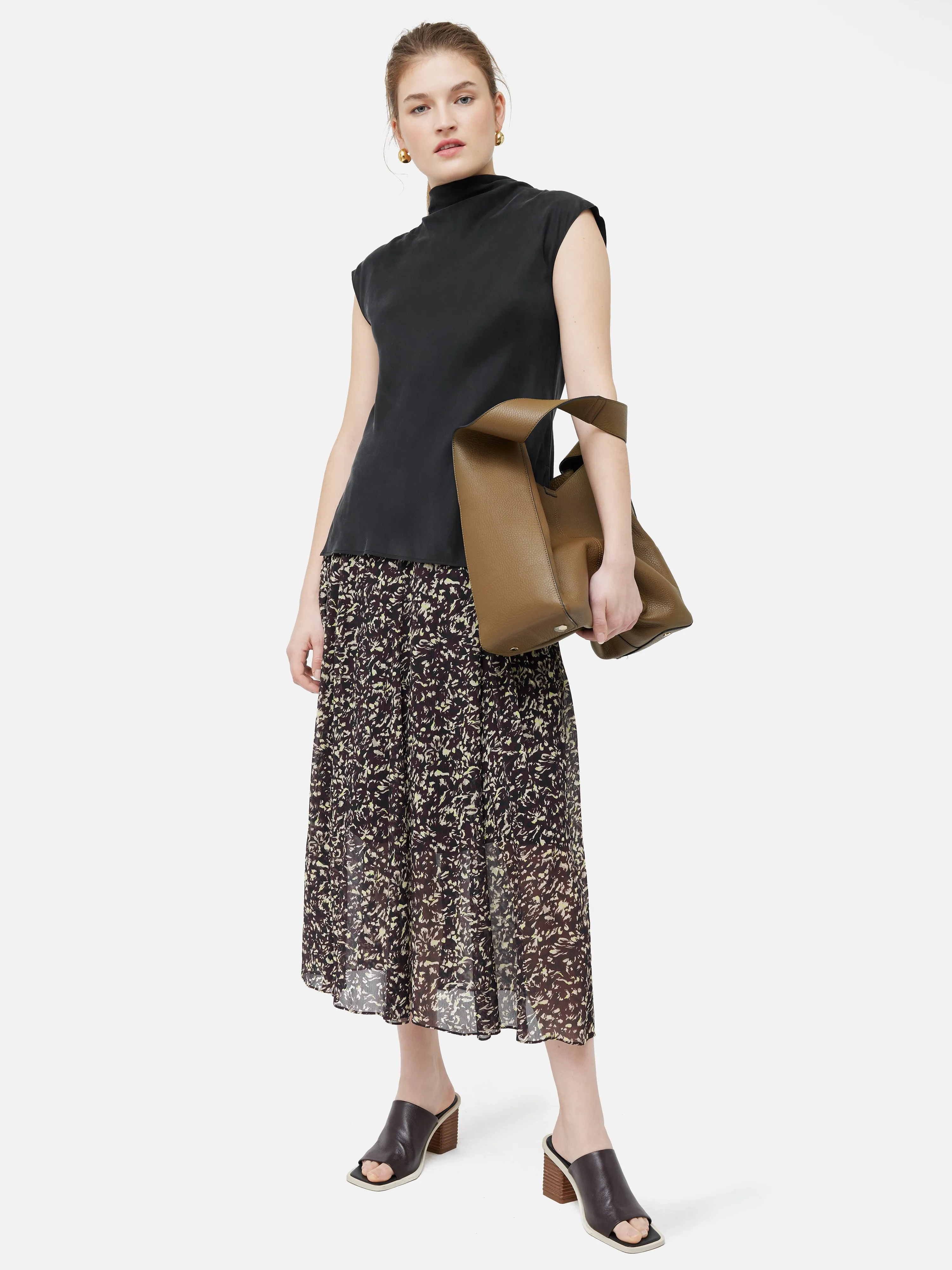 Silk Habotai Cowl Neck Top | Black sold by Jigsaw product image thumbnail 3