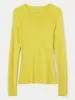 Silk Cotton Crew Neck Jumper | Yellow sold by Jigsaw