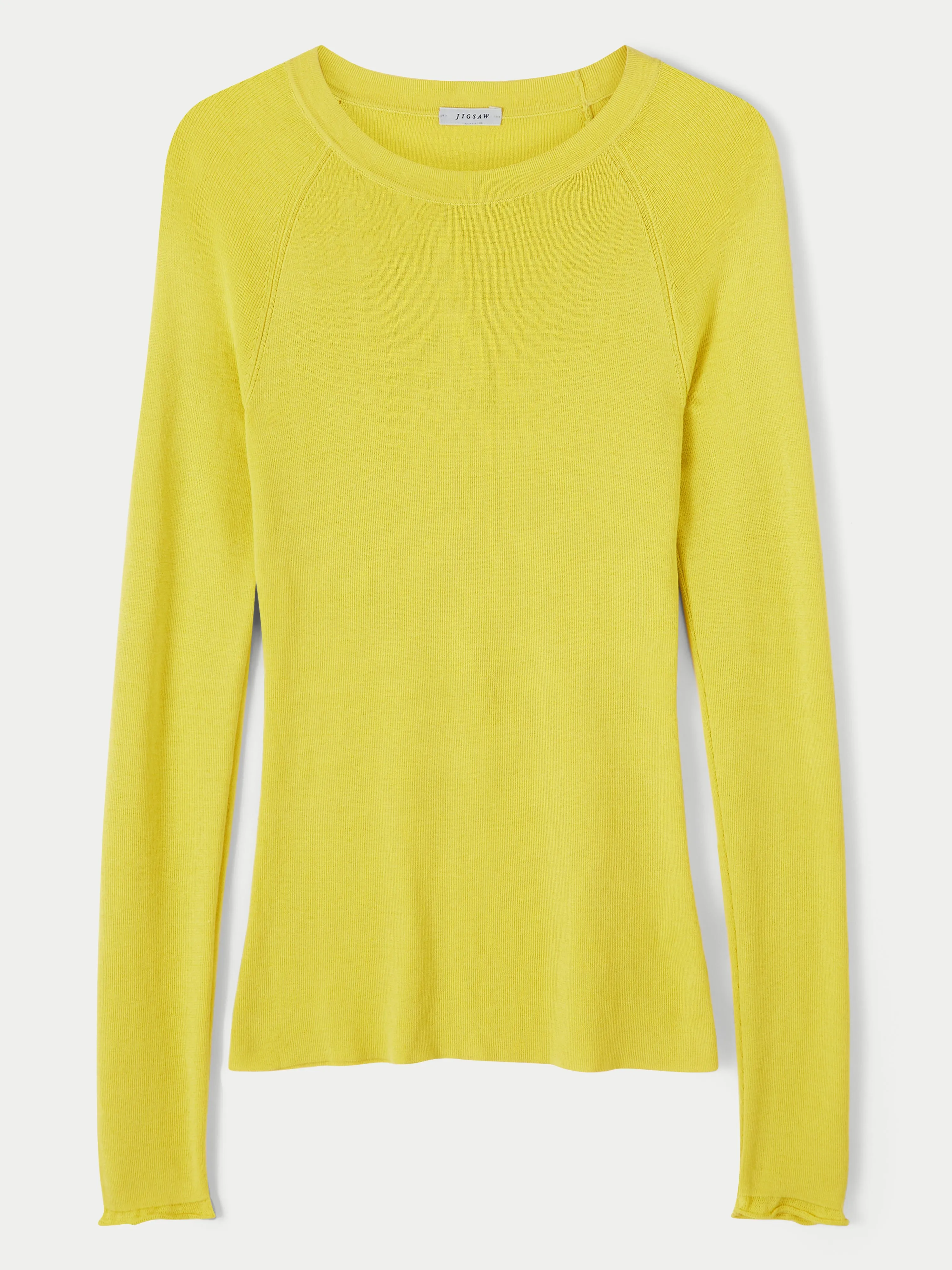 Silk Cotton Crew Neck Jumper | Yellow sold by Jigsaw product image thumbnail 5